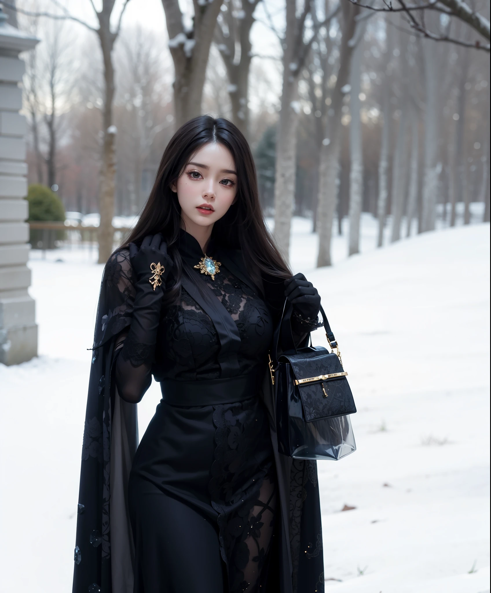 Imperial sister,詳細な目,Detailed facial expressions,Ripe body,Tall figure,the number,legs long,4K,k hd,fleshy feeling,White translucent lace,Fair and plump figure,Nice face,Cherry small mouth,beautiful and delicious(3D royal sister),Gorgeous dress encrusted with gemstones crystal gold diamonds,