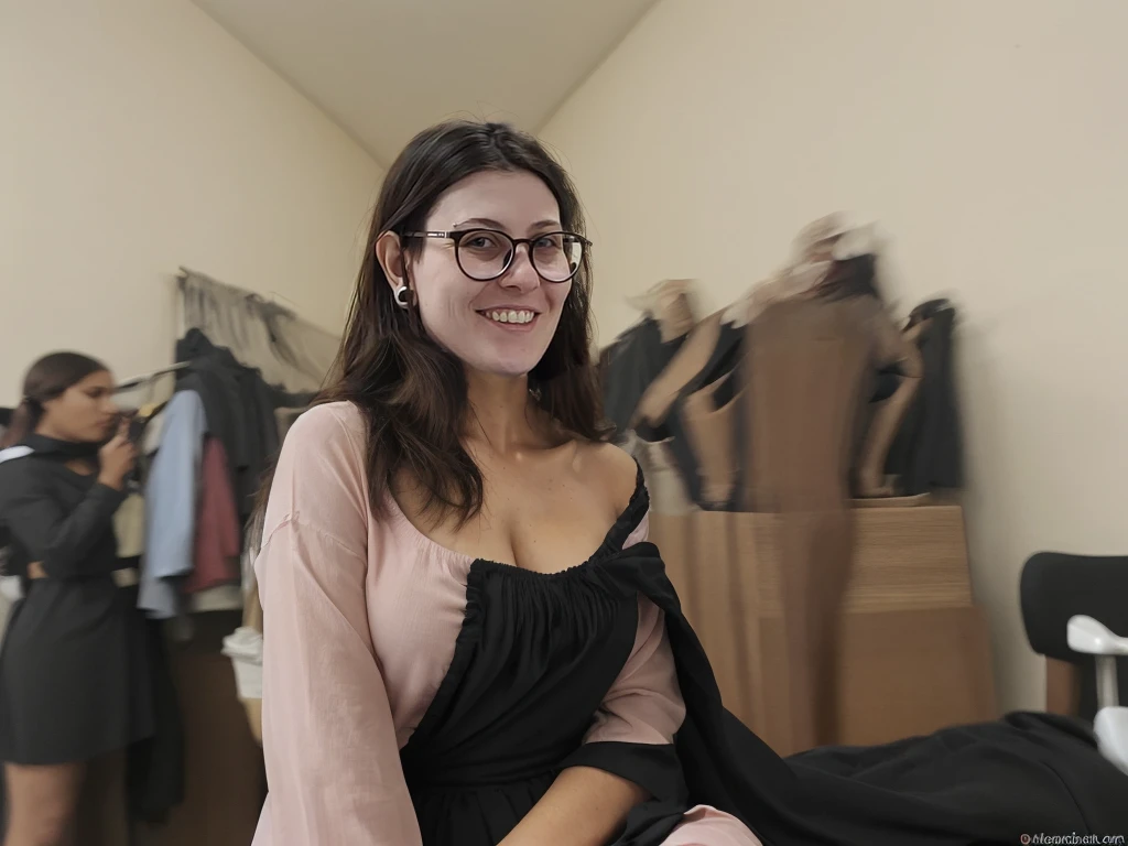 coloca esse rosto em uma roupa de mulher