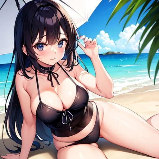 slutty black lolli at the beach