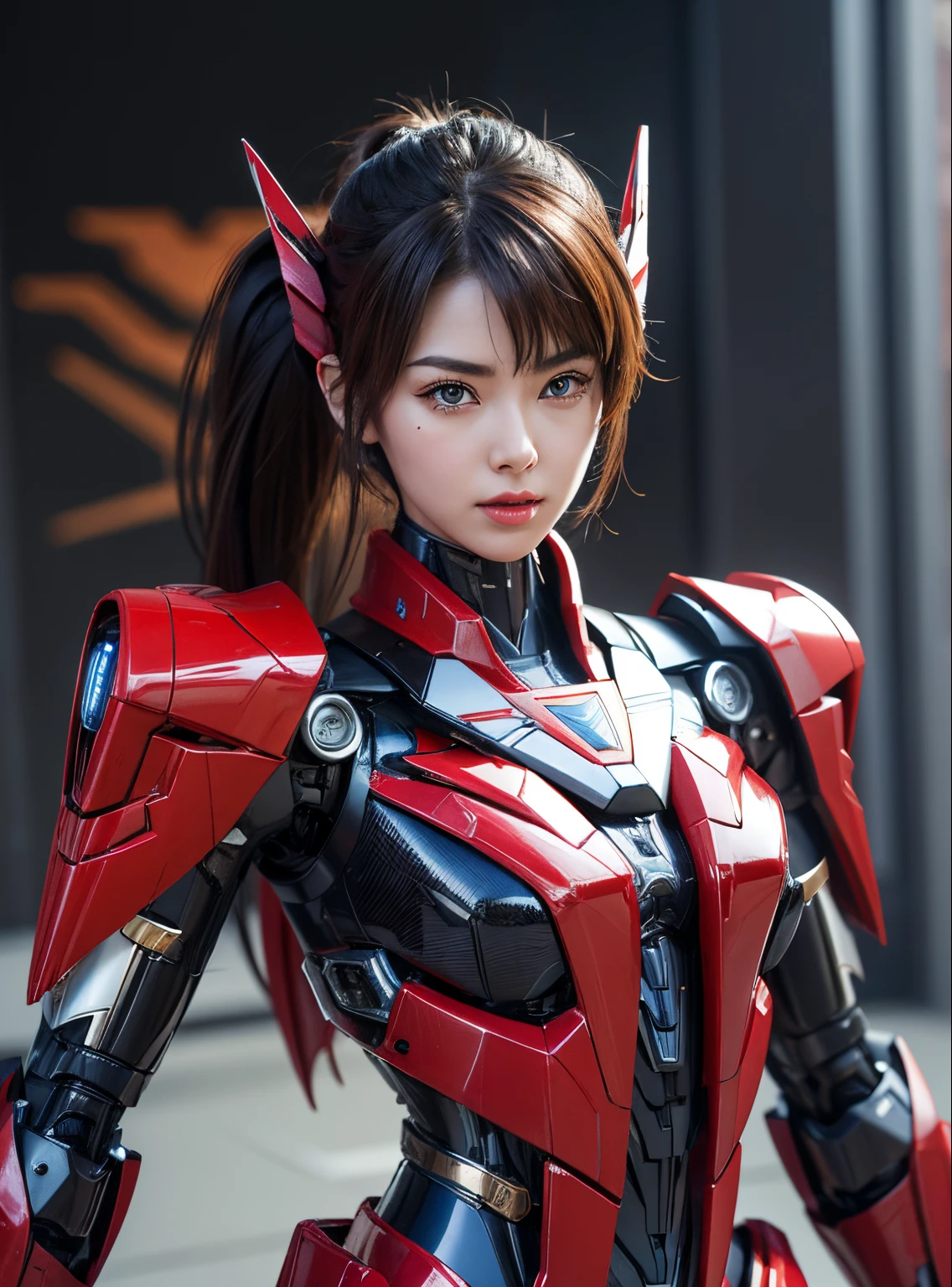 Textured skin, Super Detail, high details, High quality, Best Quality, hight resolution, 1080p, hard disk, Beautiful,(Windblade),beautiful cyborg woman,Mecha Cyborg Girl,Battle Mode,Girl with a Mecha Body,She wears a futuristic Transformers mech,Female Warrior,fully body photo