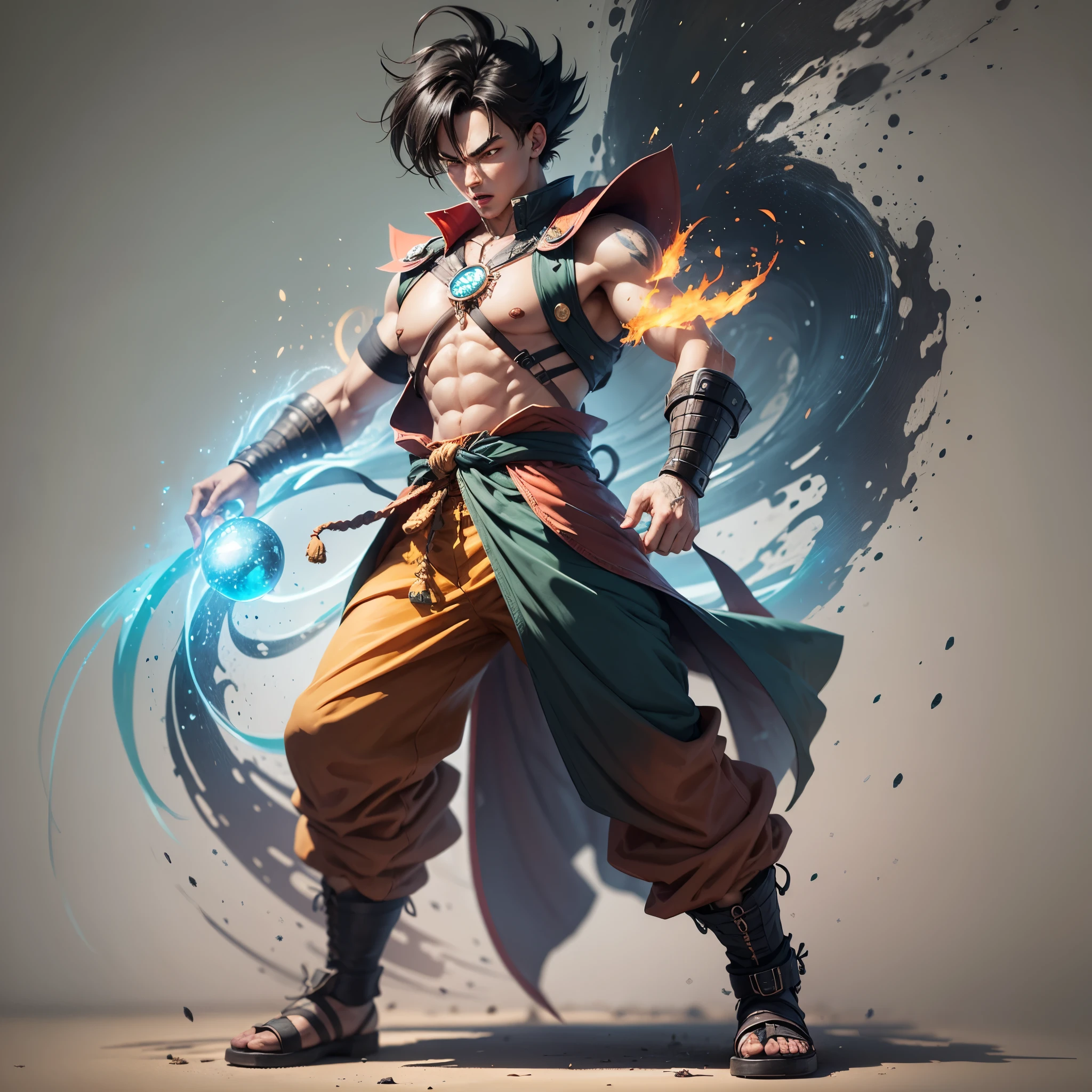 "Could you create a character representing the fusion of Goku and naruto realist --auto --s2