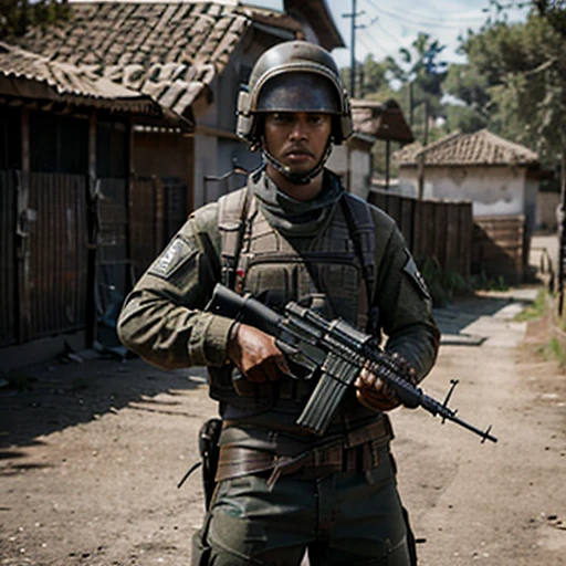 Soldado de pubg con una m4 parado