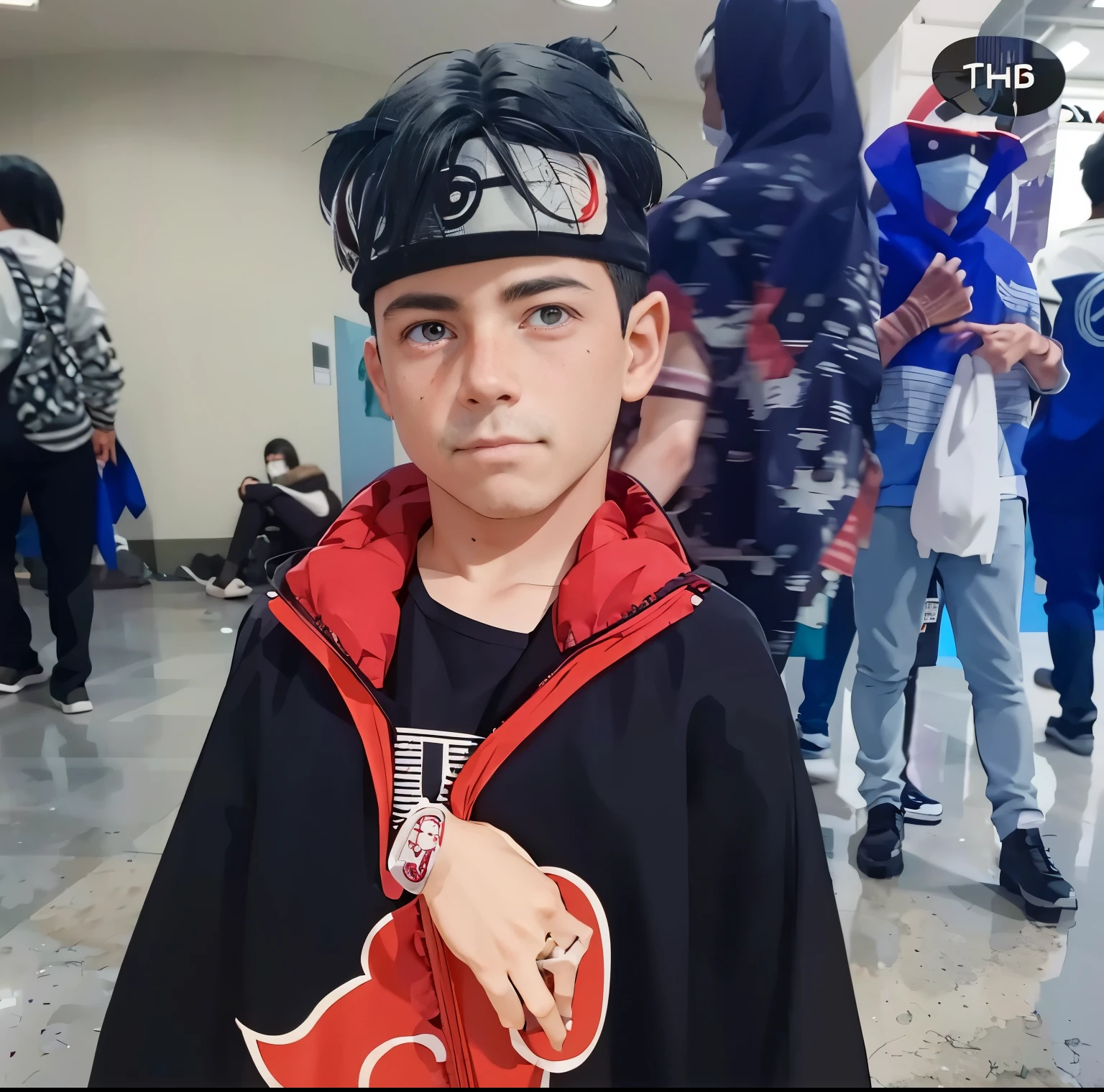 Menino cosplay do Itachi uchiha.