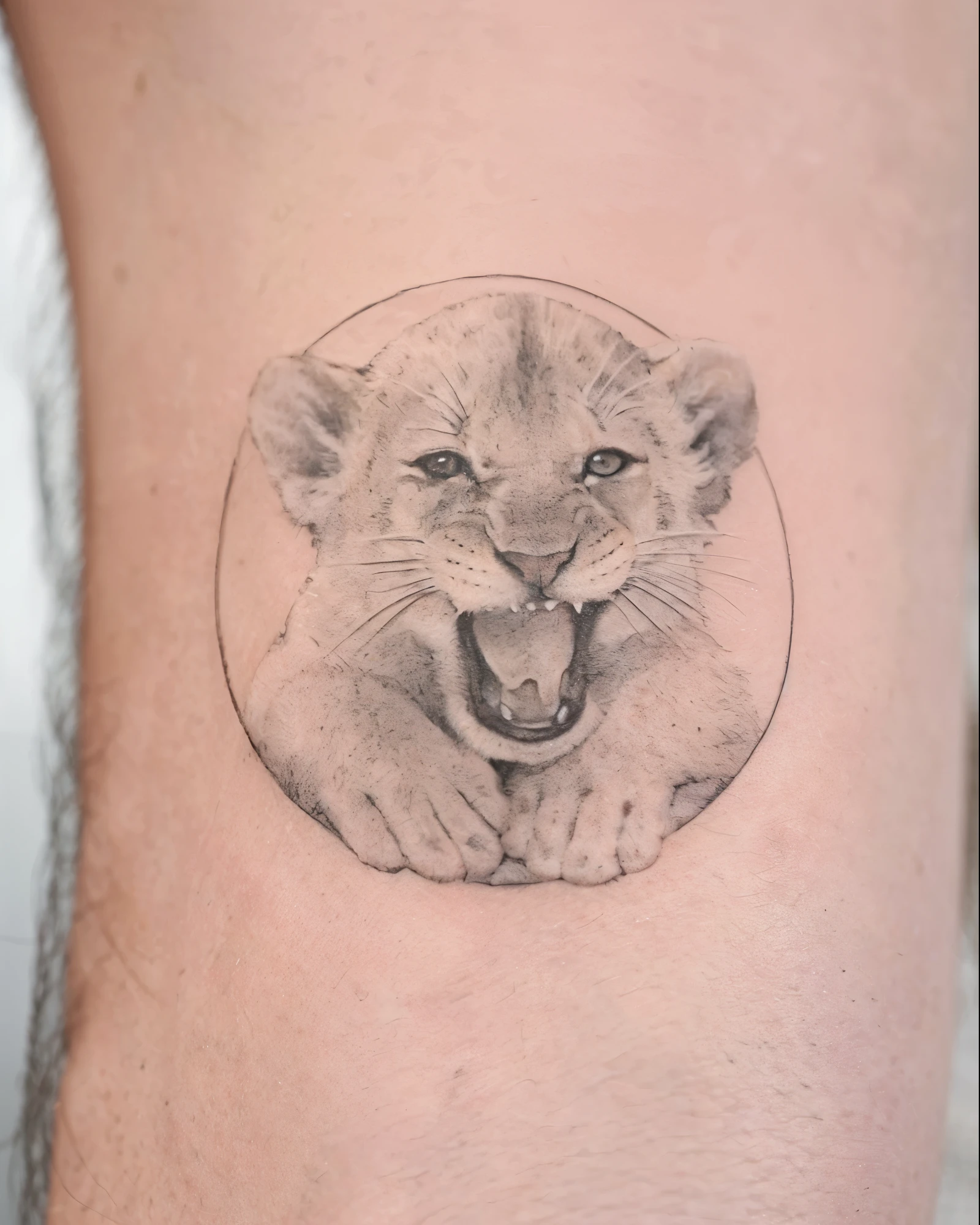 Melhorar qualidade. lion cub, tatoagem