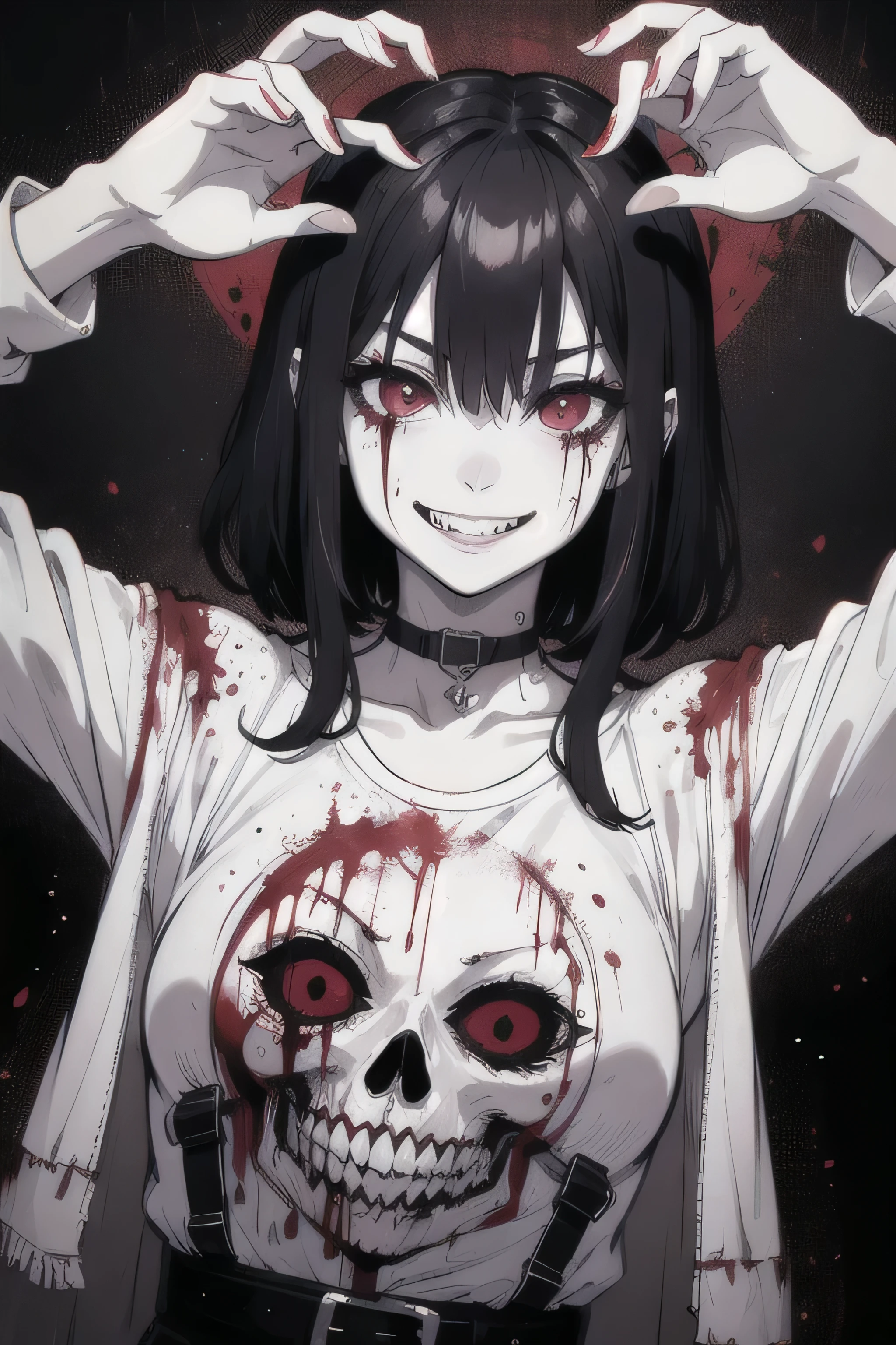 Suicidal Rage Murder Killer Psychopath Horror Girl Evil Smile Face Meat Guro