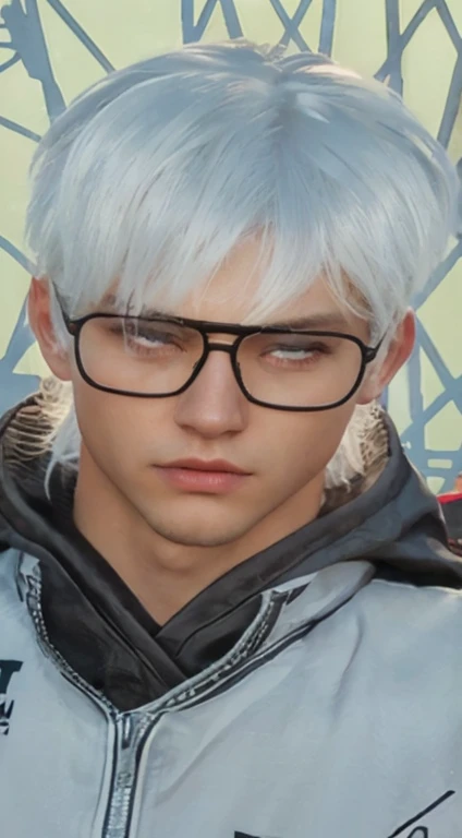 Best quality, masterpiece, ultra high res, (photorealistic:1.4), raw photo, man, white hair, white eyes, detailed eyes and face, white suit, dynamic lighting, in the dark, deep shadow, low key, cowboy shot full-lenght body