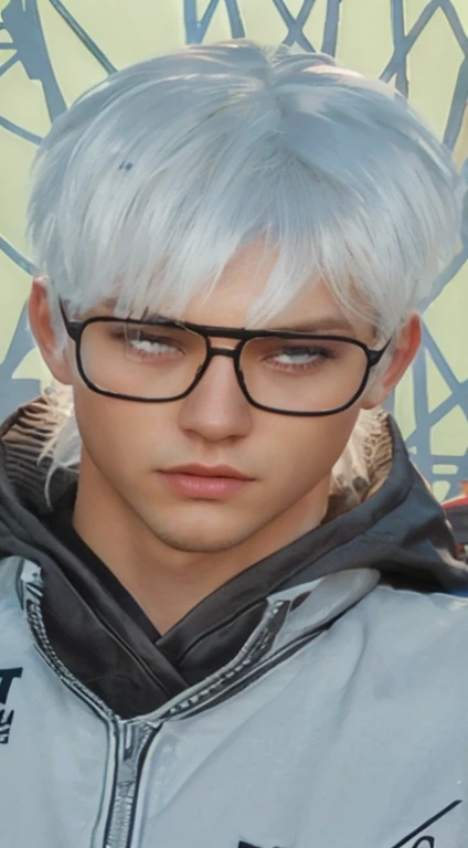 Best quality, masterpiece, ultra high res, (photorealistic:1.4), raw photo, man, white hair, white eyes, detailed eyes and face, white suit, dynamic lighting, in the dark, deep shadow, low key, cowboy shot full-lenght body