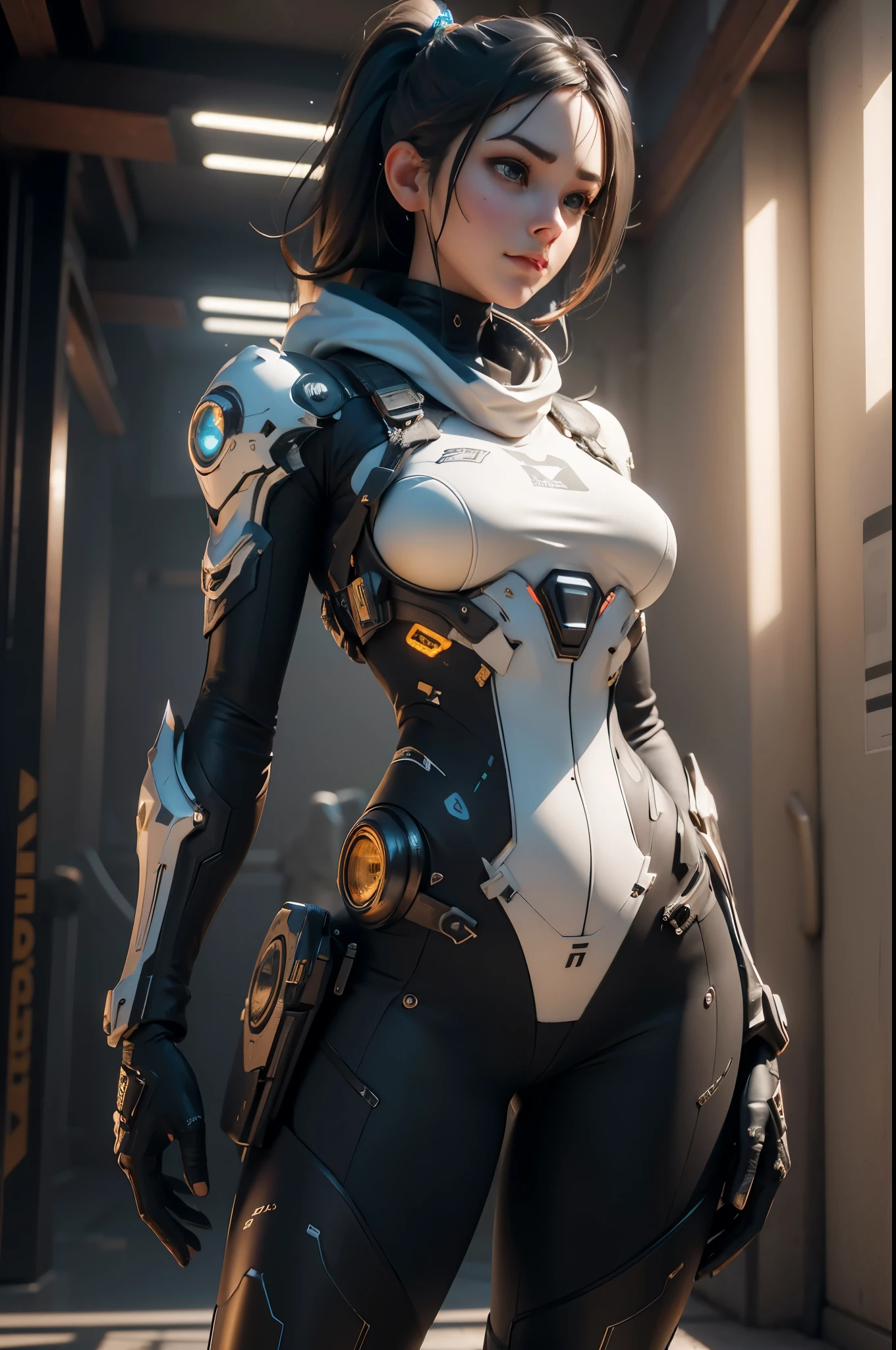 ((Best quality)), ((masterpiece)), (detailed:1.4), 3D, an image of a beautiful cyberpunk female,HDR (High Dynamic Range),Ray Tracing,NVIDIA RTX,Super-Resolution,Unreal 5,Subsurface scattering,PBR Texturing,Post-processing,Anisotropic Filtering,Depth-of-field,Maximum clarity and sharpness,Multi-layered textures,Albedo and Specular maps,Surface shading,Accurate simulation of light-material interaction,Perfect proportions,Octane Render,Two-tone lighting,Wide aperture,Low ISO,White balance,Rule of thirds,8K RAW,