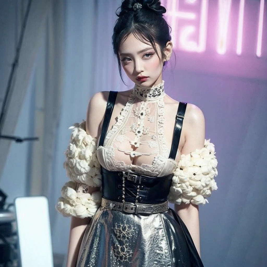 Gothic makeup、Moderately big breasts