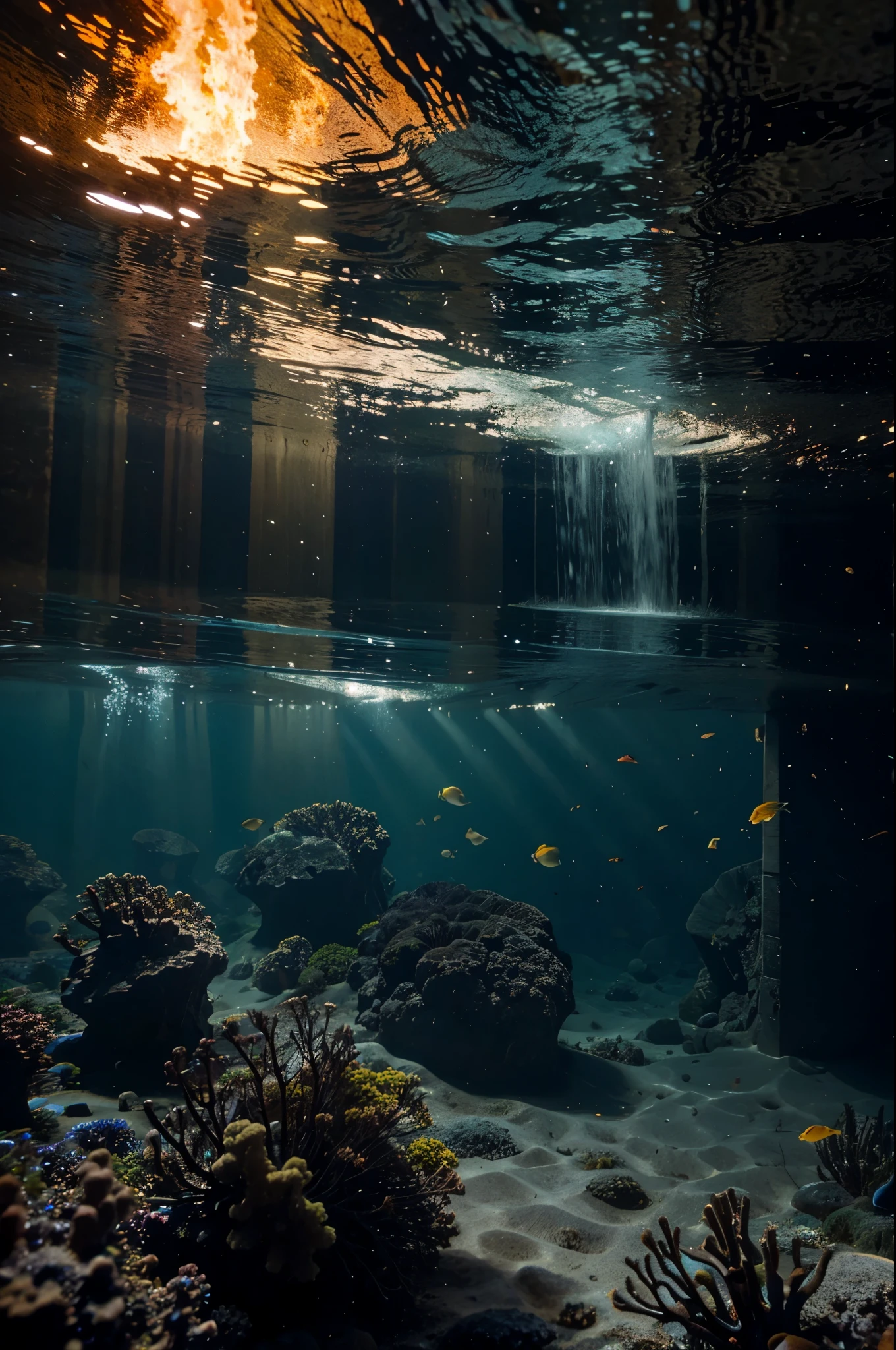 Fire underwater