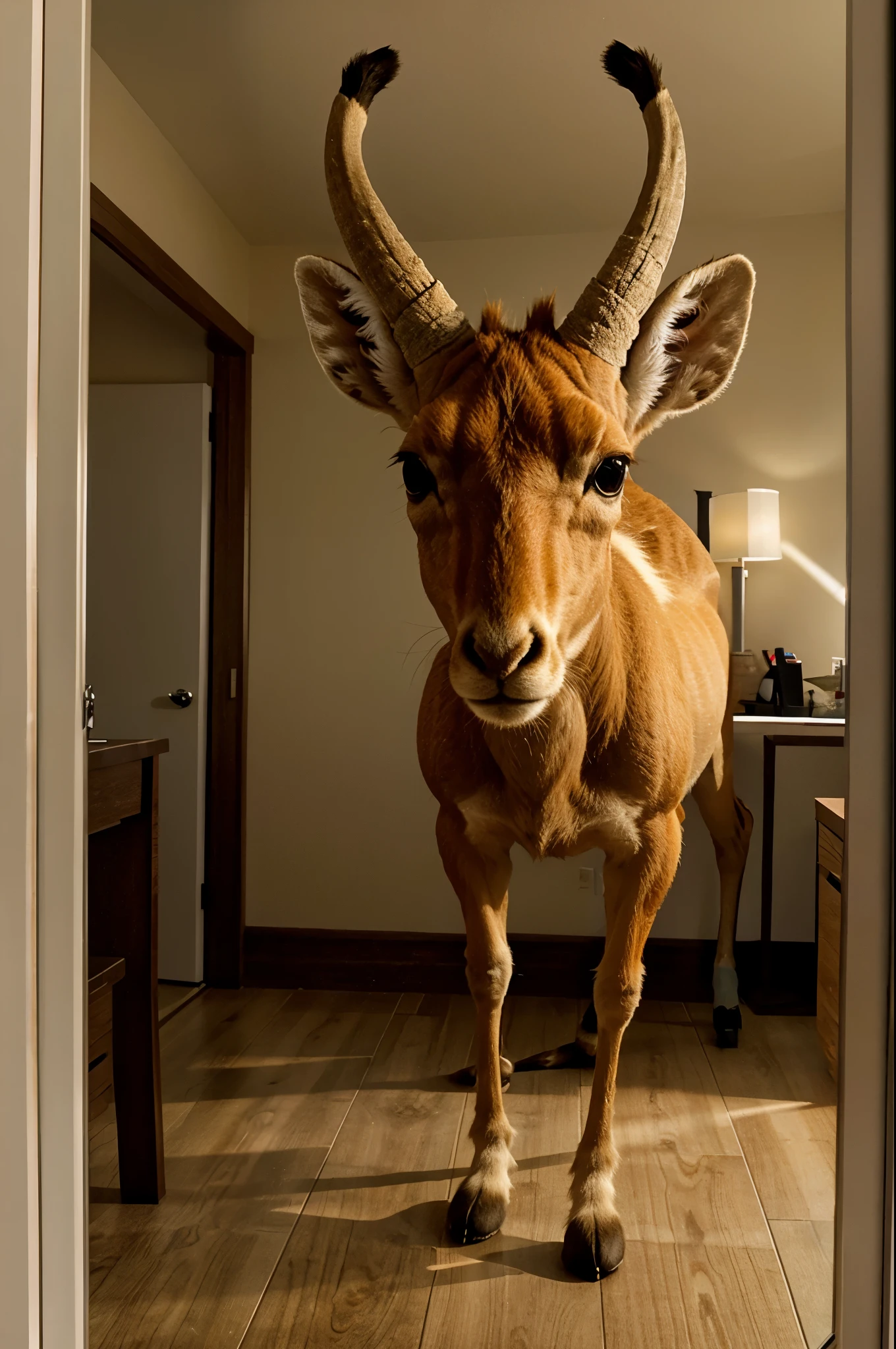An antelope taking a selfie