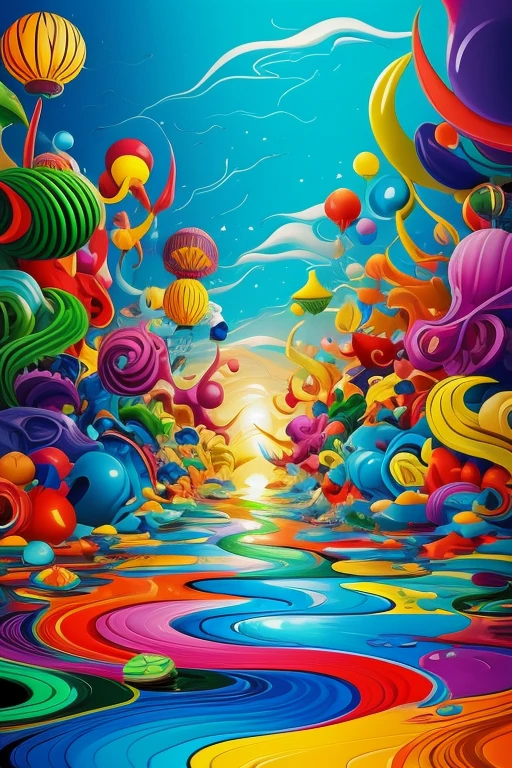 Crie uma pintura que represente um mundo estranho e surreal.
Use bright colors and bold shapes to create a sense of disorientation.
Incorpore elementos inesperados, like melted clocks or elephants with spindly legs.
Don't be afraid to let your imagination run wild.