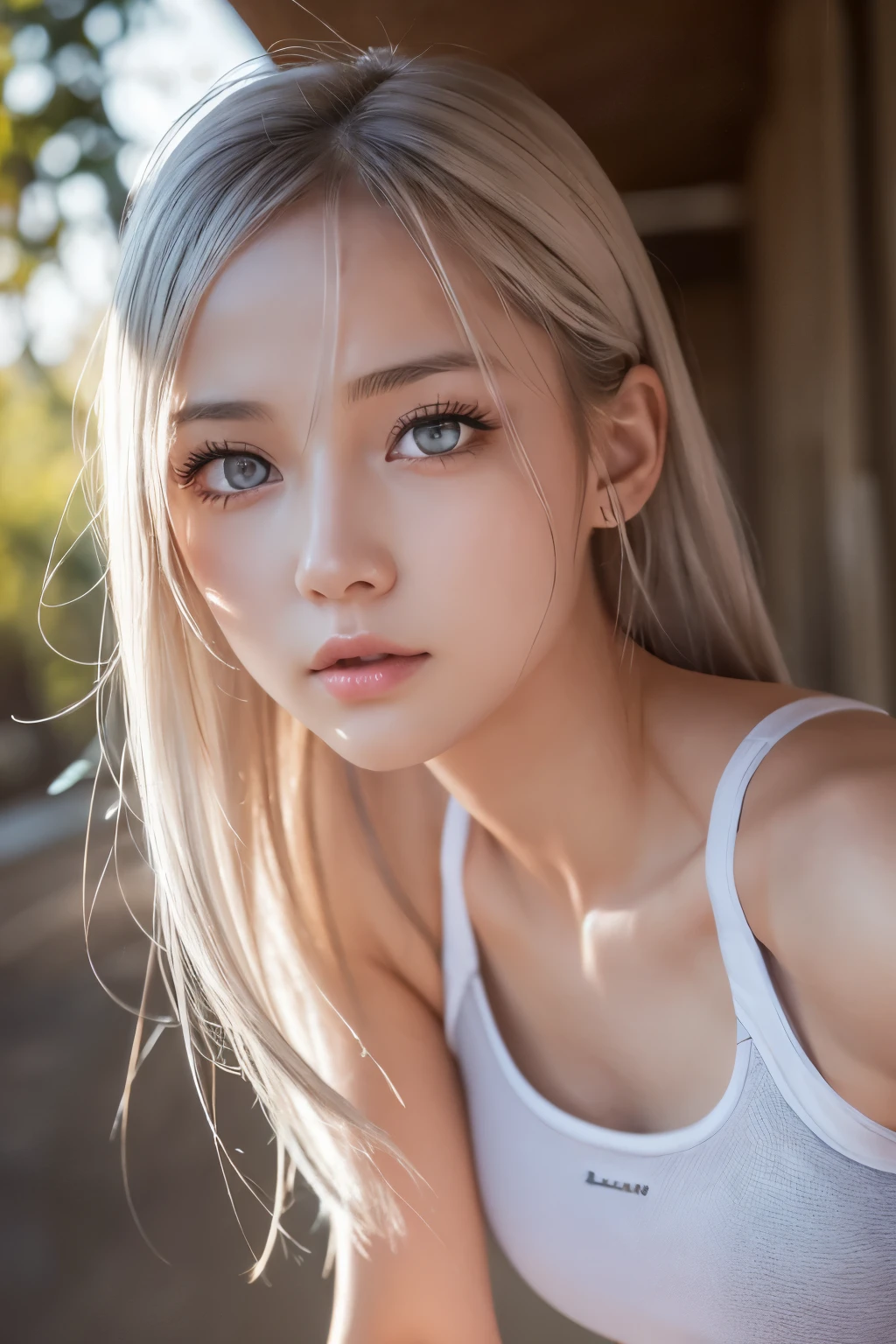platinum-blonde-hair、Long straight hair、Long banglue eyess、Transparent white and wet nightgown、Nordic youth、perfect bodies、White muscle、glowy skin、Young and beautiful skin、Perfect beautiful face、Bright makeup、Thin pink lipright expression、1 16 year old girl、Unbuttoned shirt、lipsticks、Colored inner hair、deceptive advertising、{steams}、Viewer Vision、Golden Hour Lighting、comic strip、Bokeh atmosphere perspective、detaileds、Movie Light、intricate-detail、hight resolution、 Detailed features of face design、high détailsClear focus、SMOOTHNESS、aesthetics、high détails, nude,naked ,small breasts , round nice breast, printed、octane、{{masterpiece}}