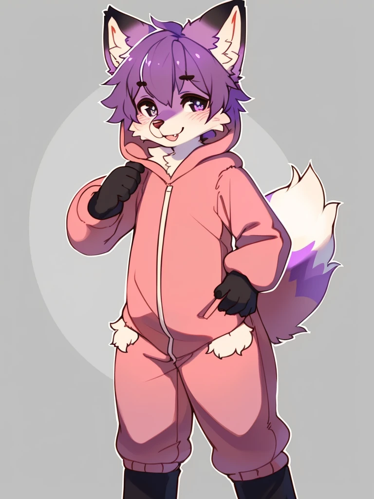 Furry male, eyeliner, eyelashes, (((black eyeshadow))), ((male focus)), lynx, (((purple fur))), (purple hair), furry, cute fangs, cute, medium hair, furry, anime style, fluff, fluffy, thuft, disheveled, realistic fur, detailed, detailed shadows, cheeks fluff, ((fullrender)), (((neck fluff))), <3 eyes, icon portrait, avatar icon, only face, smug face, ((super fluffy)), (upper body), one fang, ((shirtless)), ((shoulder fluff)), ((shoulder tuft)), ((hairy body)), (((fluffy body))), (((furry body))), ((showig ass)), thicc thighs, hand on butt, detailed hands, (by coffeesoda:1.1), by hioshiru, yiffy, by claweddrip, teasing face, ((bedroom background)), (((kemono))), pink clothes, ((leg warmers)), ((arm warmers)), (((by kilver))), upper body, seductive pose, (((fox kigurumi))),
