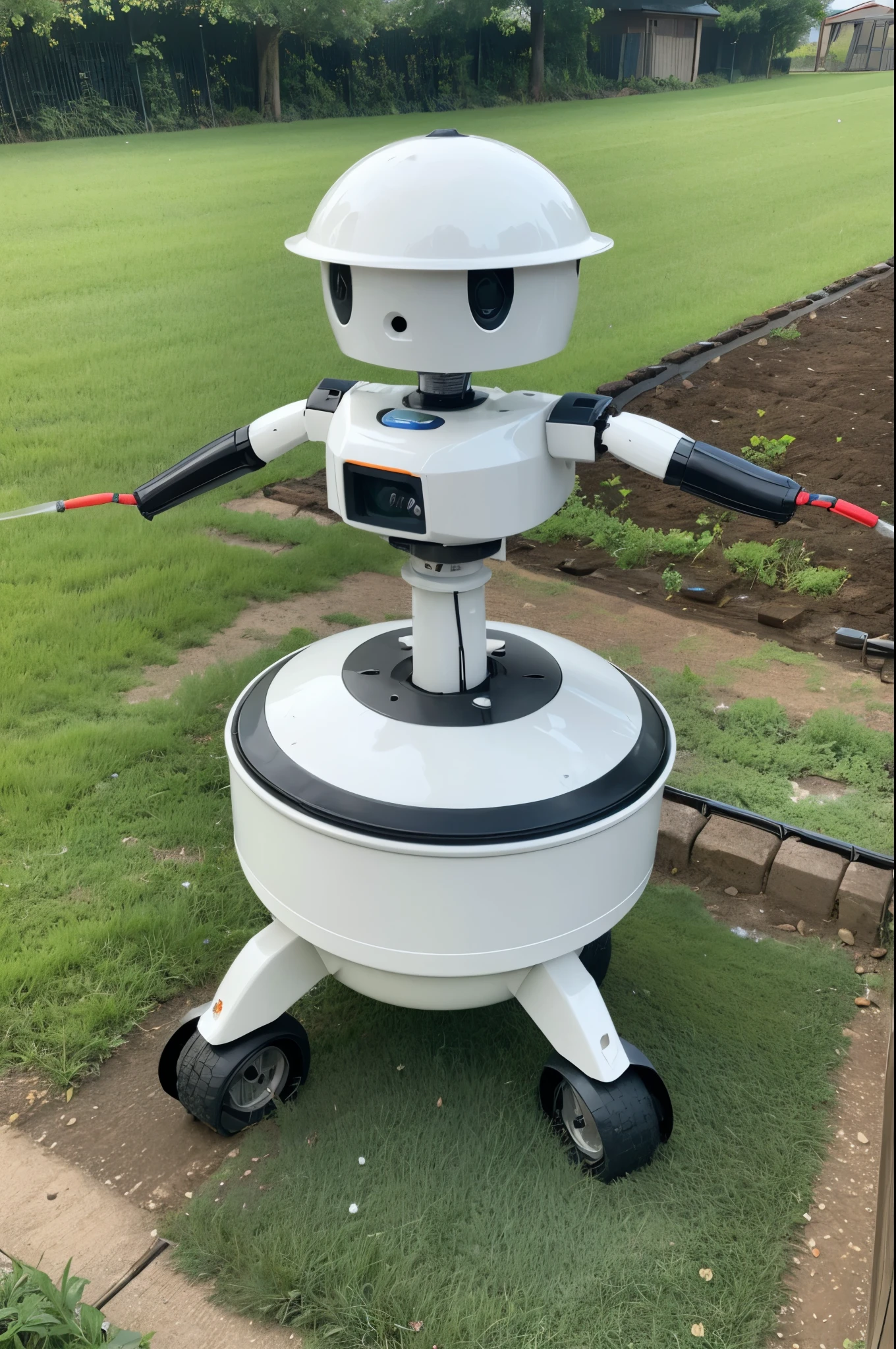 Model robot,With land quality inspection device,plowing,With seed bin,With water tank,Has sprinkler mode,five rounde larger in size,