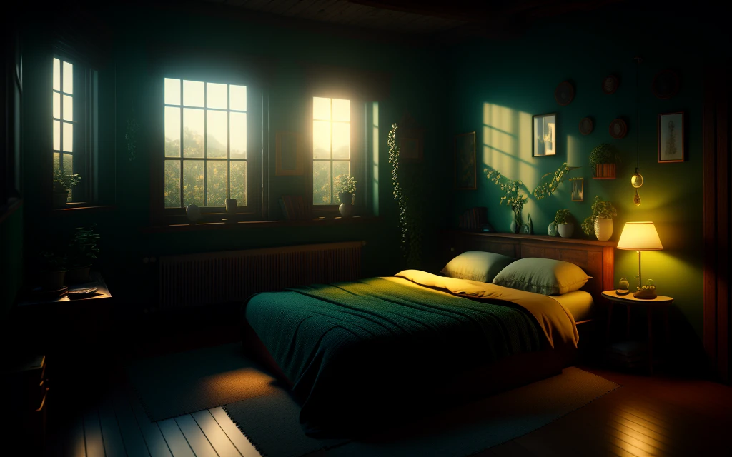 Cozy bedroom photo, low light, after work, (extremely detailed CG unity 8k wallpaper), (best quality), (best illustration), (best shadow)