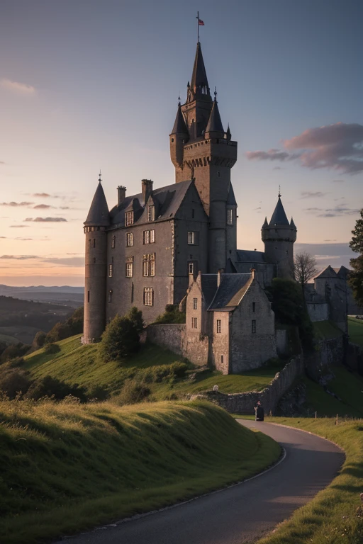 Scottish castle at dusk 18th century