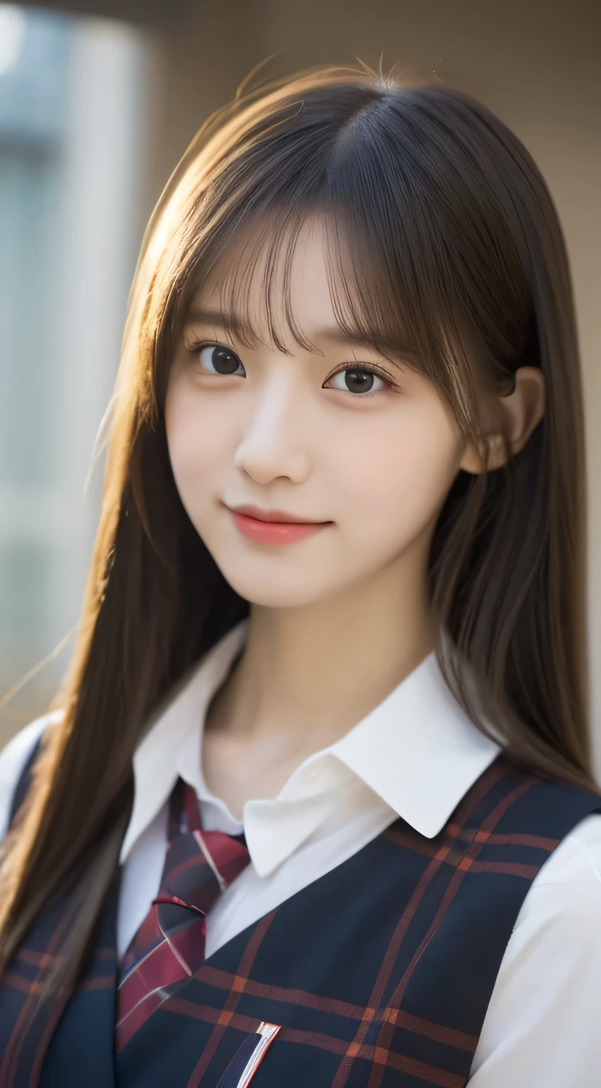 tmasterpiece,top-quality,offcial art,High Definition CG Unity 8K Wallpaper High School Girl,Very delicate beautiful,超hight resolution,(realisticlying:1.4),Golden Hour Lighting,(full body Esbian),in class room,(Platinum Shorthair:0.8),(Pretty eyes),looking at viewert,facing front,Twin-tailed hair, ssmile,JK Skirt(Plaid),Petite bust,high-school uniform,neck tie, closeup cleavage, tmasterpiece, best qualtiy, RAW photogr, realisticlying, faces, incredibly absurd res, depth of fields, hight resolution, ultra - detailed, finedetail, Very detailed, 非常に詳細な目とfaces, Sharp pupils, pupil realistic, tack sharp focus, cinmatic lighting