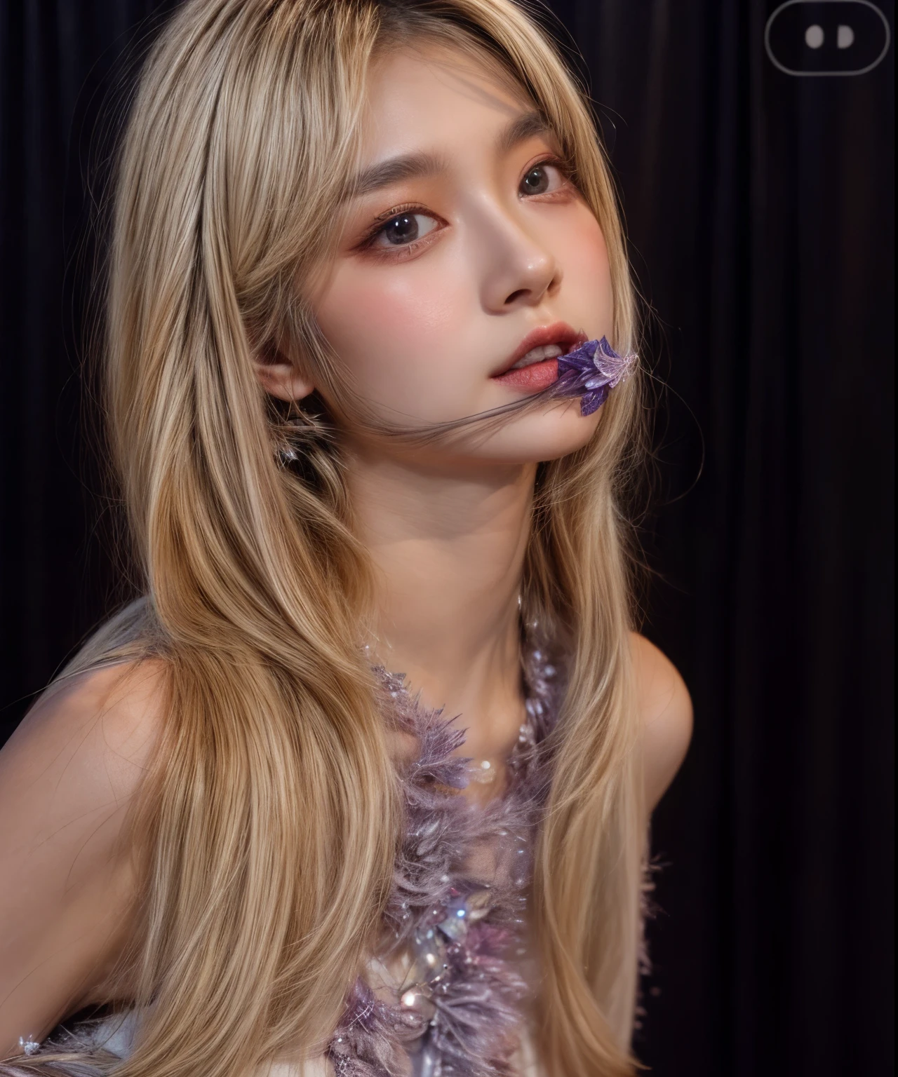 (8k, 4k, best quality, highres, ultra high res:1.1), (masterpiece, realistic, photo-realistic:1.1), 1girl, face, close-up, twintails, blonde hair,1girl /h NSFW (full body:1.0), (Exquisite and clear portrait:1.4), (high resolution:1.4), (Fashion portrait photography:1.4), (realism:2.0), (realistic skin:1.7), 8K, HD, high pixels, super exquisite portrait photography, light and shadow processing, psychedelic atmosphere, beautiful female model, empty inspiration, white and flawless skin, Naked makeup, light makeup, eyelashes, lying on the bed, transparent, (wearing a strange outline, novel and bold design of high-order clothing:1.4), (Fashion magazine:1.2), Fashion magazine, modernization, trend, full of wisteria flower and
falling flowers
In full bloom the background of creating a psychedelic and dream atmosphere, flower details
, it pearl cellophane a new aesthetic concept, full-body lens, Rich expression, sexy posture,(professional fashion photography:1.2) after post-processing, high-intensity rendering, (High-end, texture, improve taste:1.2), (strong fashion sense:1.5), amazing beautiful details, the combination of the beauty of the model in the clothing is jaw-dropping, and the details are extremely complex and exquisite design, great! Look at this detail! Wow!
Dim,