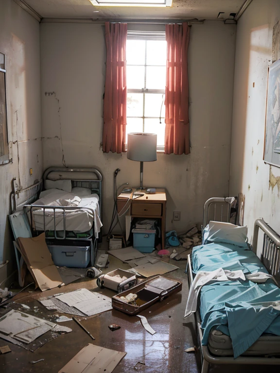 Abandoned hospitals　childs room　No people　Background with
