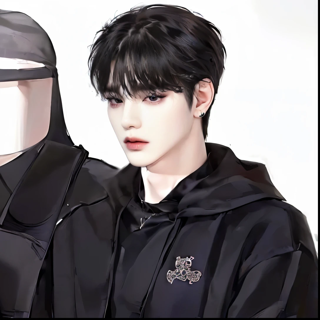 ((4K works))、Perfection masterpiece、(Top-quality)、((High-level image quality))、((One perfection handsome beautifully young man)、A korean young man close-up face, ((Slim figure))、((Black sweater with turtle-neck))、(Detailed perfection handsome beautifully)、((Hyper detailed straight nose))、((Hyper detailed ears)), ((Hyper detailed eyes)), ((His face similar to Park Hyungseok))、((Black eyes)), ((Hyper detailed big eyes)), ((Yoongi korean-haircut))、((Black korean hair))、((Hyper detailed hair), ((Hyper detailed perfection humanly))、((Perfection handsome beautifully face))、((Korean young man))、((18year old))、((Extremely perfection handsome young man))、((Extremely cool attractive look))、((Hyper detailed no black outline)),