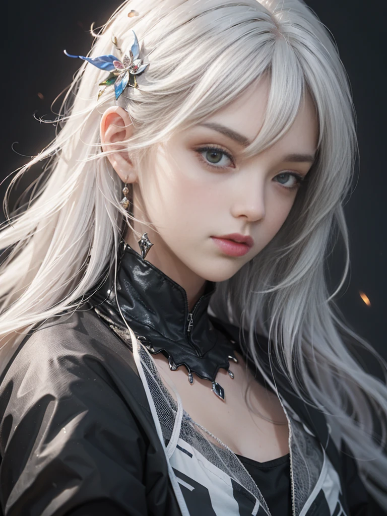 Close-up of woman with white hair and white mask、beautiful character painting、guweiz、Artwork in the style of Gwise、white haired god、Jan J、epic exquisite character art、Stunning character art、Fanchy、Uzunsifan、Guweiz on the Pixiv art station,Faces of reality,Real people,Photo quality,Real person footage captured on camera,Shooting from the waist up,Live-action feeling,Quite light clothing，see-through underware,