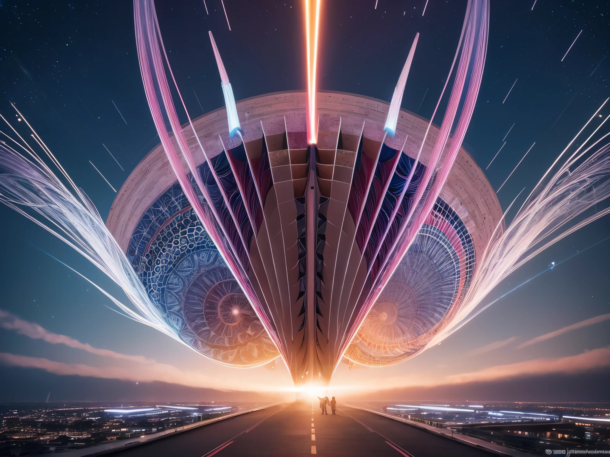 Visualize rockets streaking across the sky, leaving behind trails that morph into fractal vortexes, turning the night into a kaleidoscope of patriotic patterns. enormous tits, (full body:1.5)