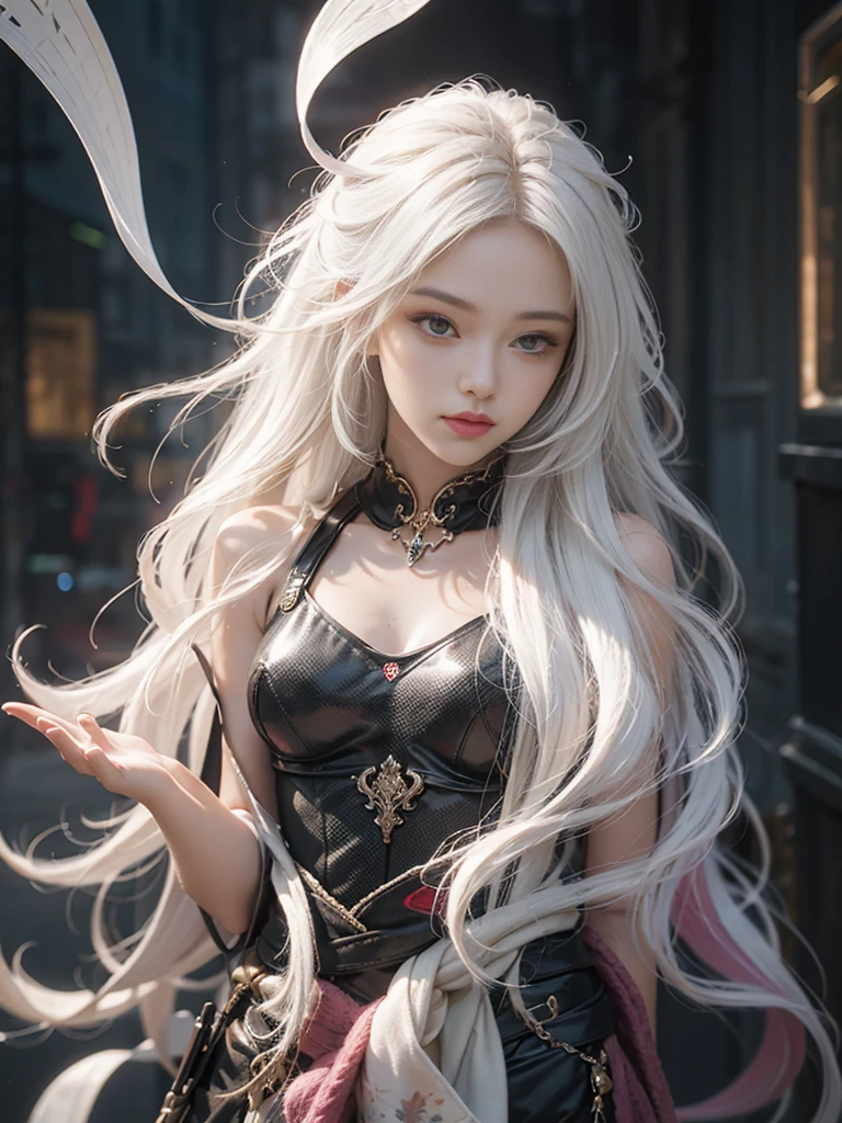 Close-up of woman with white hair and white mask、beautiful character painting、guweiz、Artwork in the style of Gwise、white haired god、Jan J、epic exquisite character art、Stunning character art、Fanchy、Uzunsifan、Guweiz on the Pixiv art station,Faces of reality,Real people,Photo quality,Real person footage captured on camera,Shooting from the waist up,Live-action feeling,Quite light clothing，see-through underware,