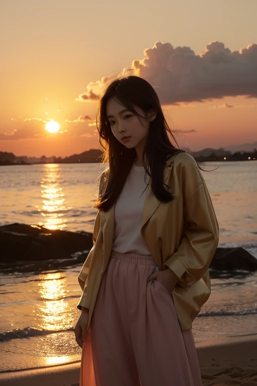 Sunset melts gold,The combination of dusk and cloud