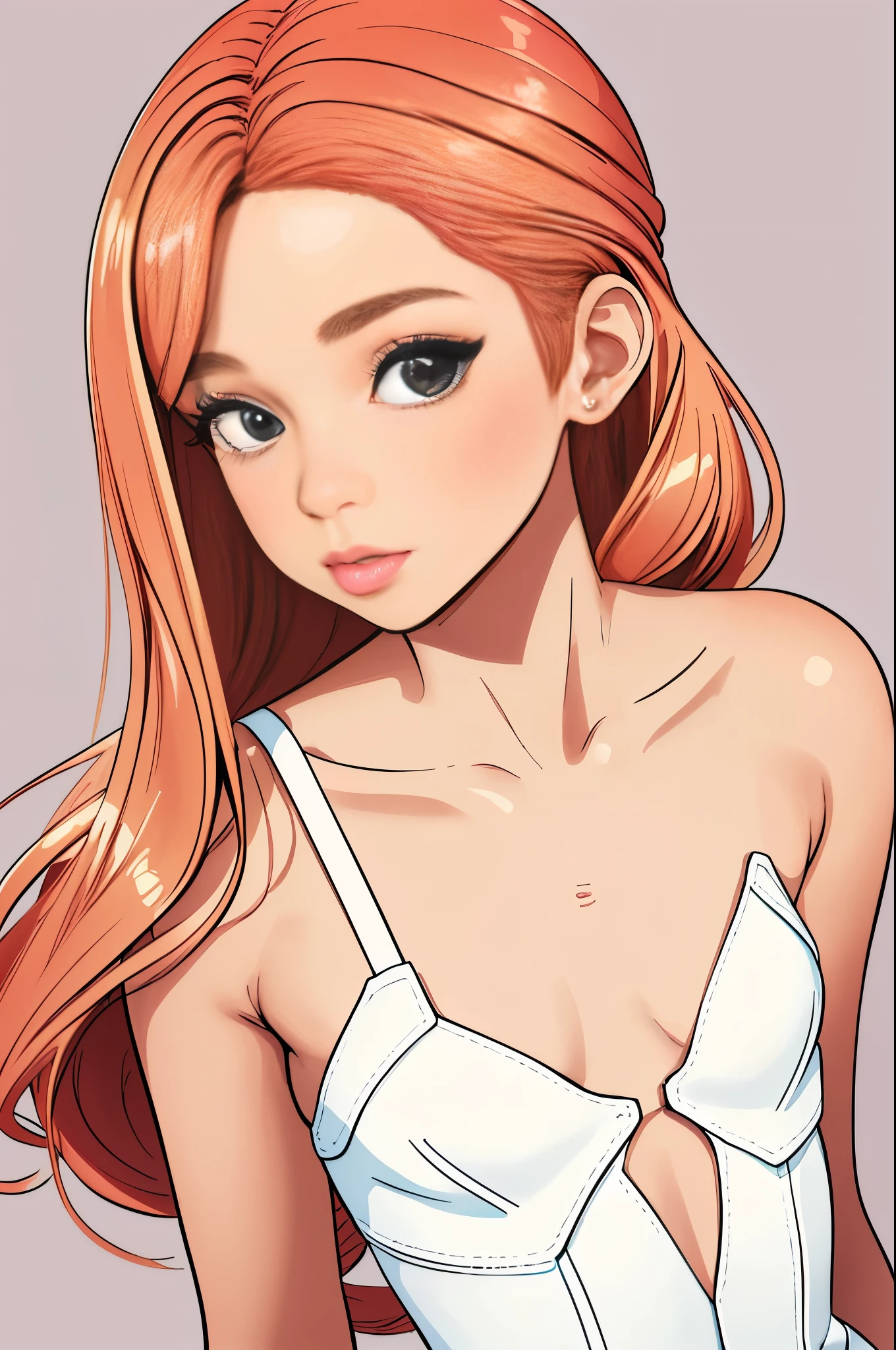 Coloring Line Art,obra-prima, melhor qualidade, 1mulher, sozinho, cabelo cacheado, boca fechada, fundo simples, calcinha, Linha de FrenteArte,solo,shoulder-length straight bob hair,slim,thin,small breasts,small head,small face