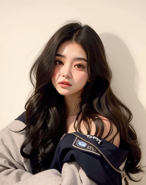arafed woman with long dark hair wearing a grey and black jacket, 18 years old, pale-skinned persian girl, with long hair, korean girl, 19-year-old girl, dilraba dilmurat, profile pic, jaeyeon nam, large eyes and flowing long hair, 1 8 yo, charli bowater, sakimichan