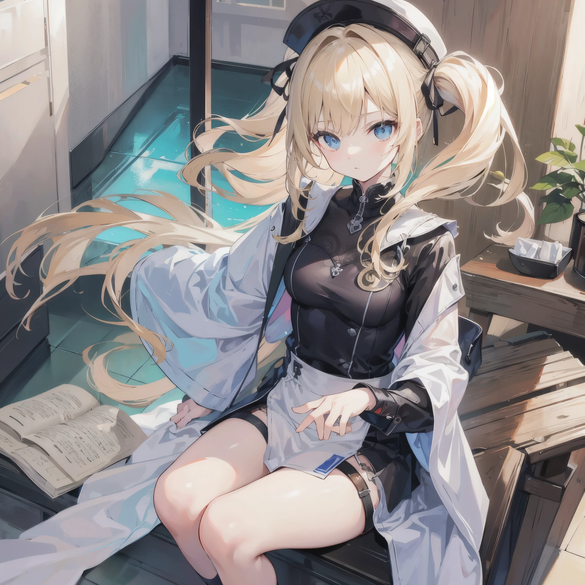 Thin blonde hair、girl with