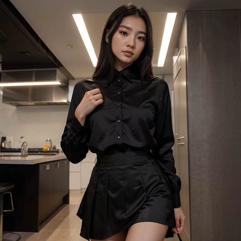 asiagirl,Black silk meat legs,JK skirt,Good facial features,Dignified and elegant,