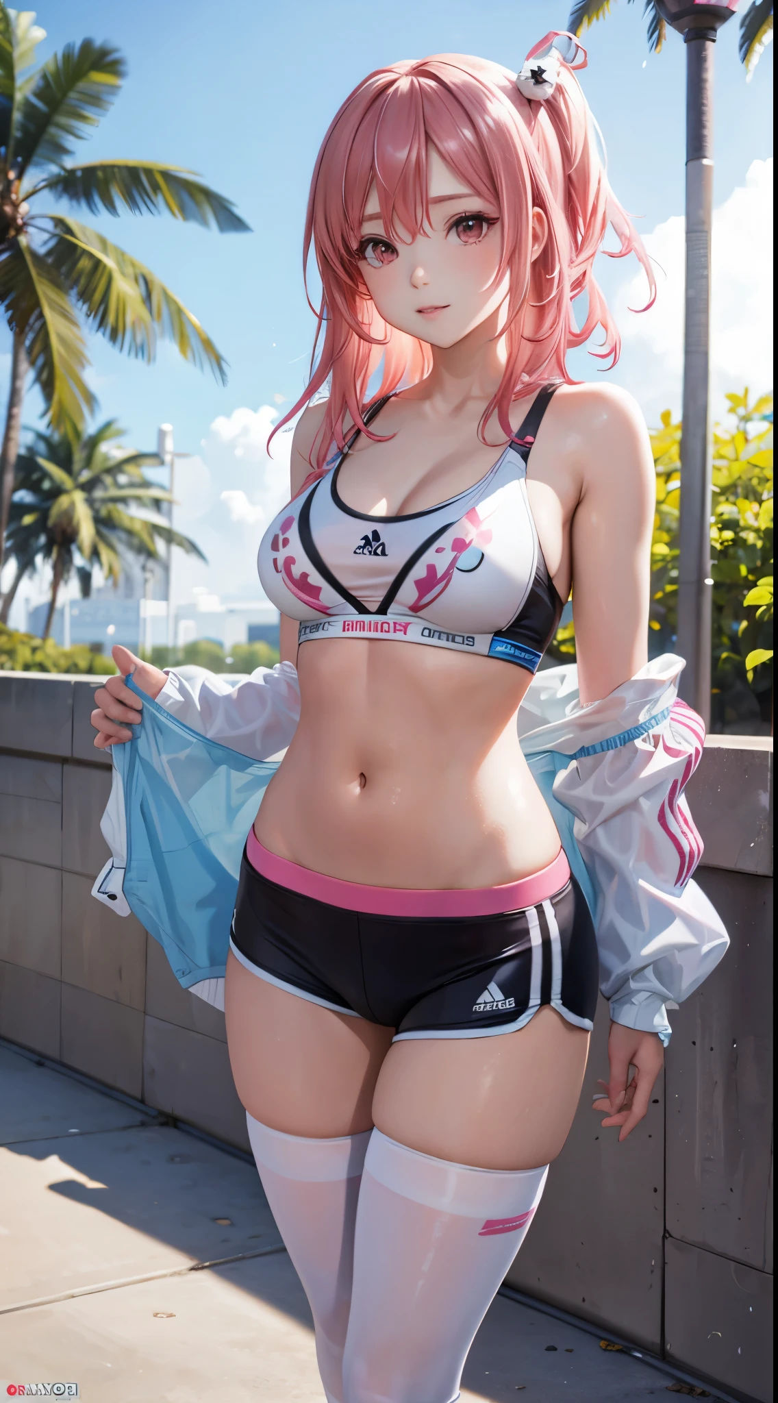 Honoka,sexy,ropa deportiva ,parque