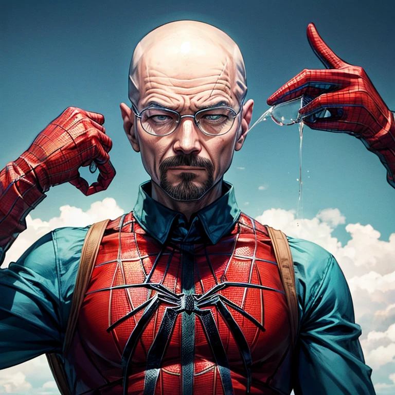 Walter white making meth with spiderman