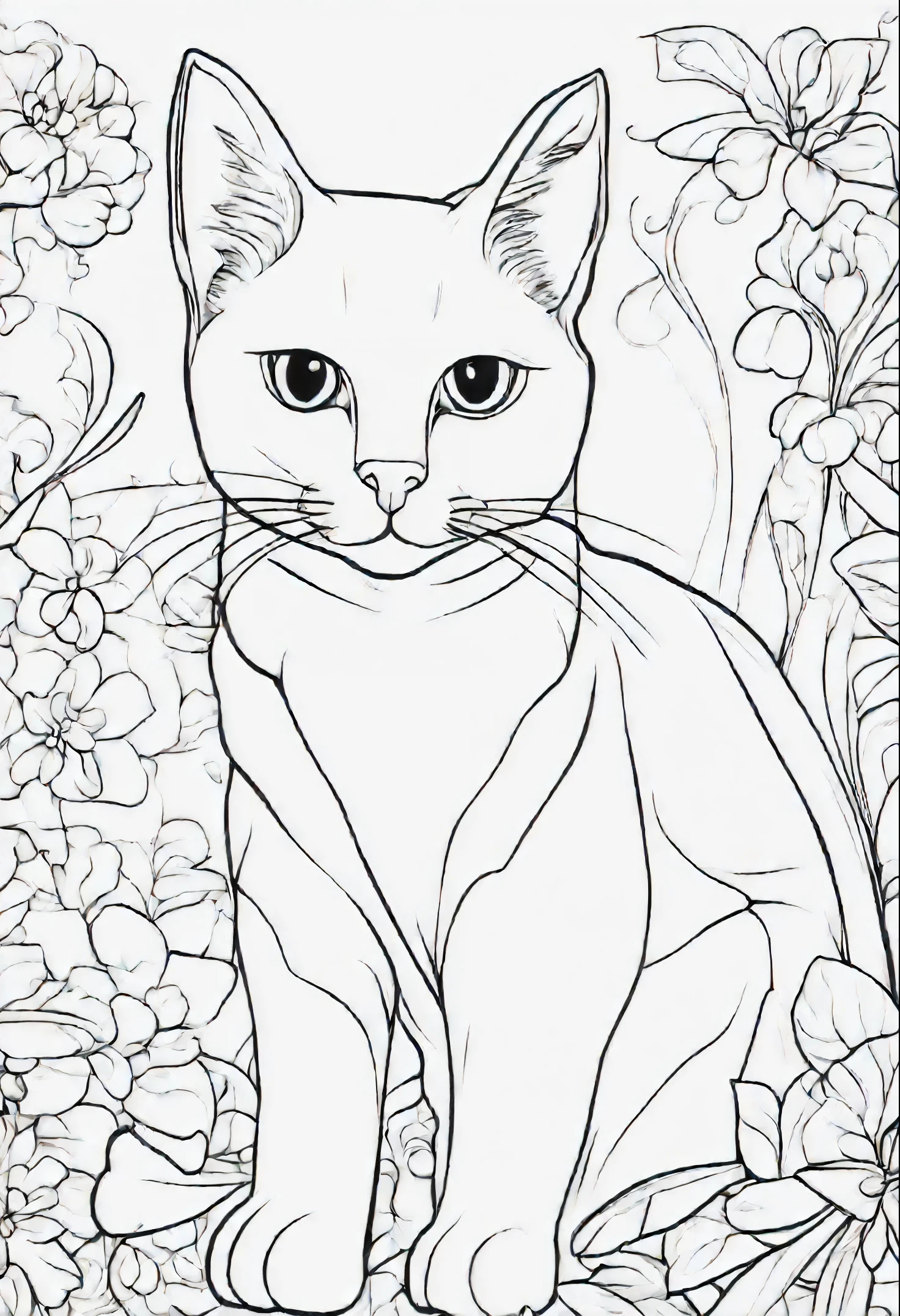 A cat coloring page