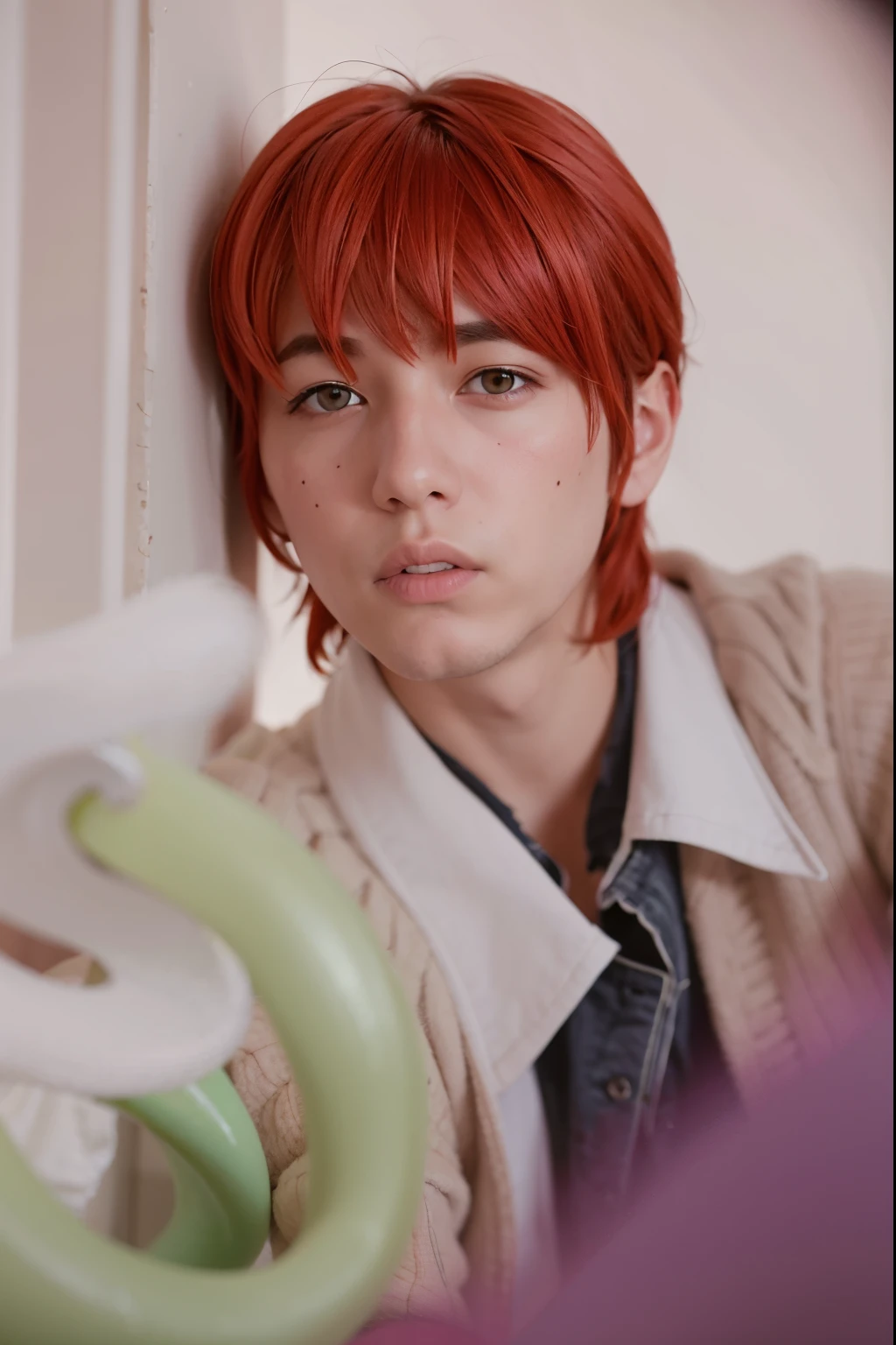 Primer plano Retrato de un hombre , (cabello rojo: 1.2),!
More realistic hair