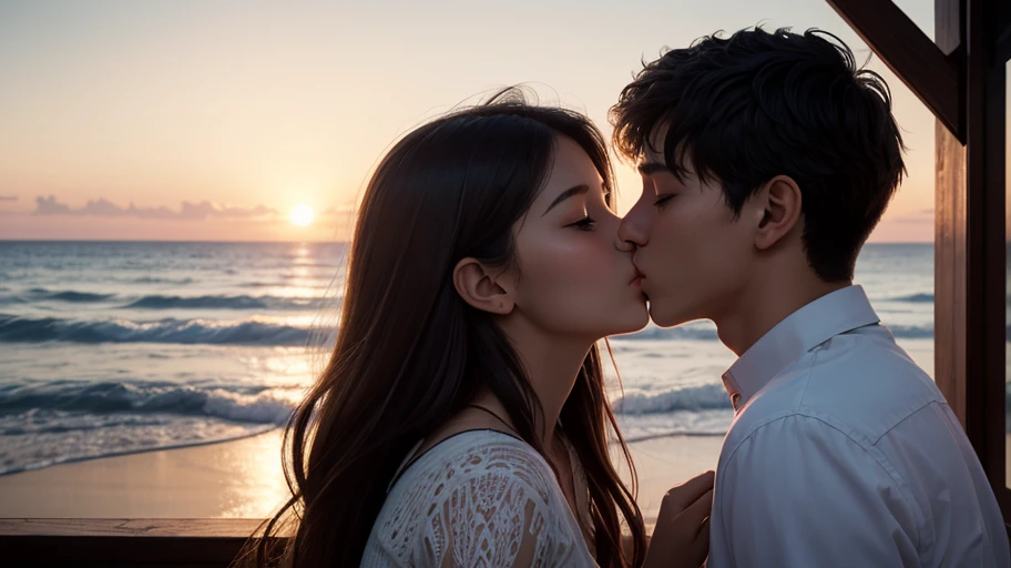 Just two persons、Cute like a idol、low length, A 20-year-old Japanese woman and a 70-year-old man、Face to face with two people、kiss、Cleavage、RAW Photos、Genuine、Real、High resolution、Life、No copyright notice