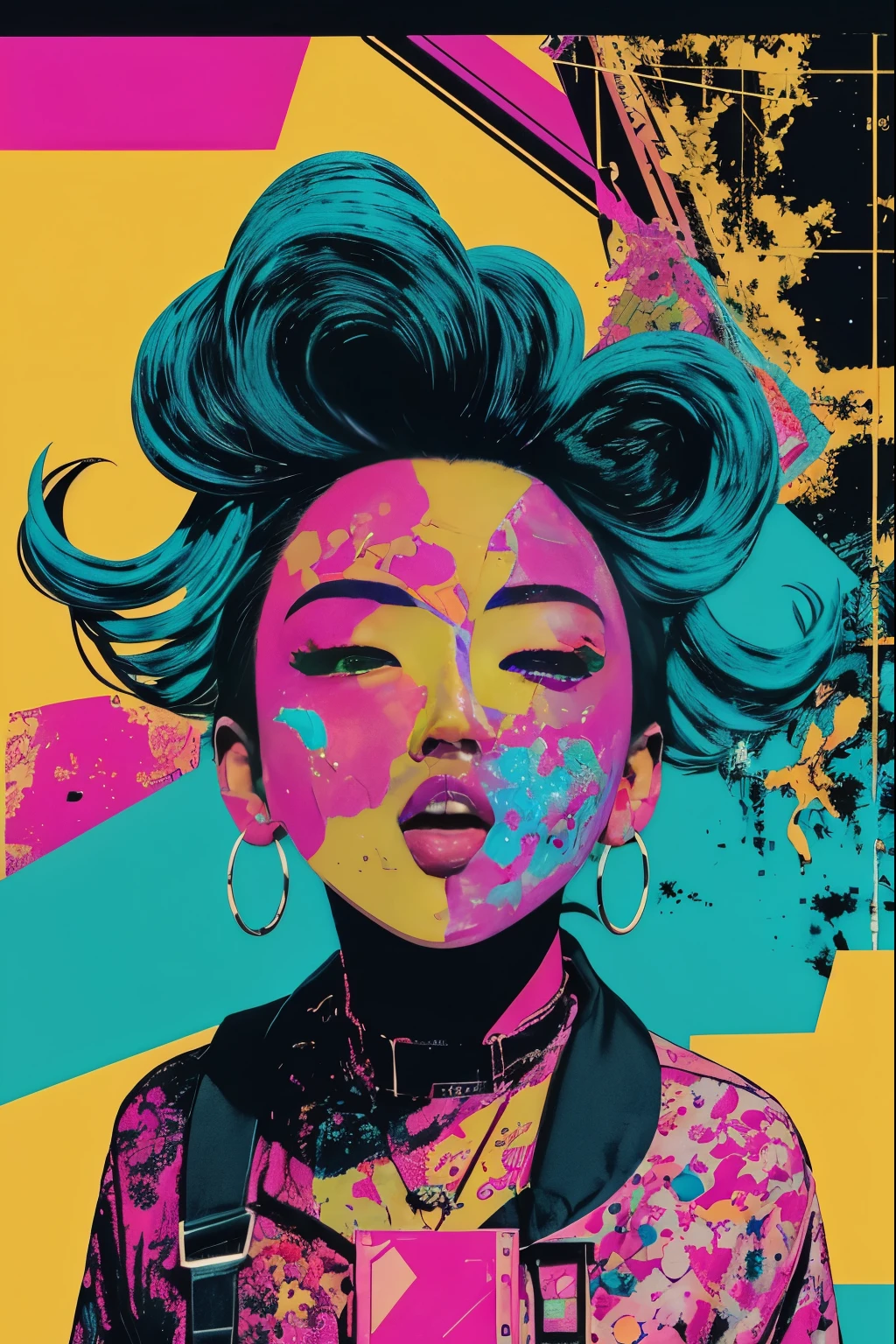 In this representation, discordant artistic styles are manifested, evidencing the lack of vaporwave inspiration and the absence of retro-futuristic elements. La paleta de colores, dull and monotonous, contributes to a generic representation marked by low graphic quality. Visual chaos reigns without dynamic composition, while outdated elements contribute to a stagnant atmosphere and cluttered scenes without emotion.