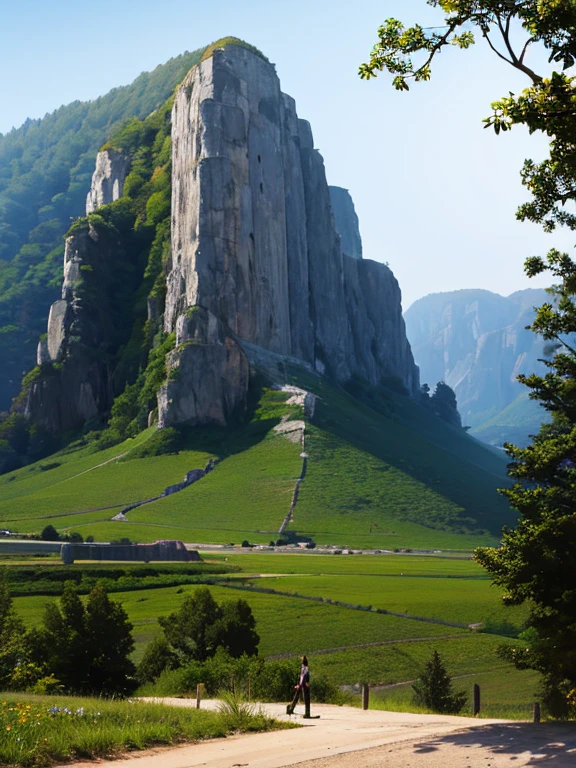 gigantic mountain made of metal, mechanized mountain