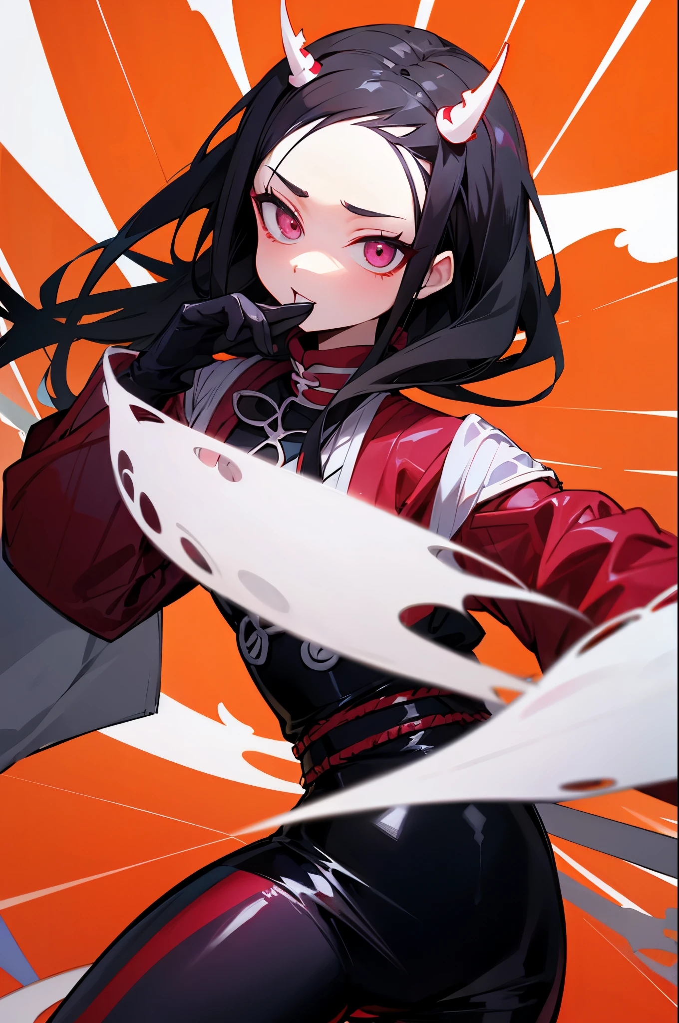 0 damage assassine, pointing the brush at viewer, ,a killer who likes to paint, dirty laundry of colored paint, holding a wet brush of paint, colored hair, fantasy, marvel, absolutely stunning art, art of the highest quality, highest resolution, hyper detailed, black and red