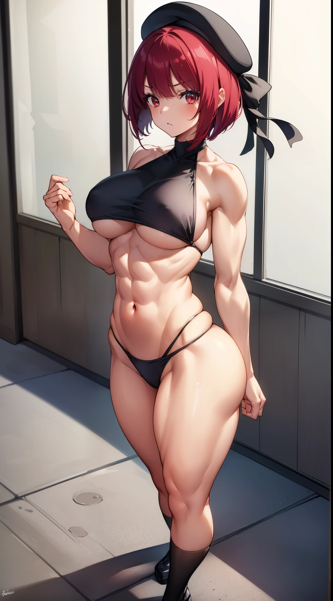 (((1 girl))), Kana Arima, bob cut, (red eyes: 1.5), red hairstyles, short hairstyle,
BREAK beret, (Wearing a very sexy and short bikini), hat, (muscular belly), wide hips, thin waist, ((( showing her big and sexy ass to me))), wearing black high heel shoes, (( (stand))), {{{full body photo}}}, bad mood,
BREAK looking at the viewer,
Break-in at home, classroom,
break (master piece: 1.2), best quality, highest resolution, Unity 8k wallpaper, (插圖: 0.8), (beautiful detailed eyes: 1.6), Extremely detailed face, perfect lighting, extremely detailed CG, (perfect hands, perfect anatomy),