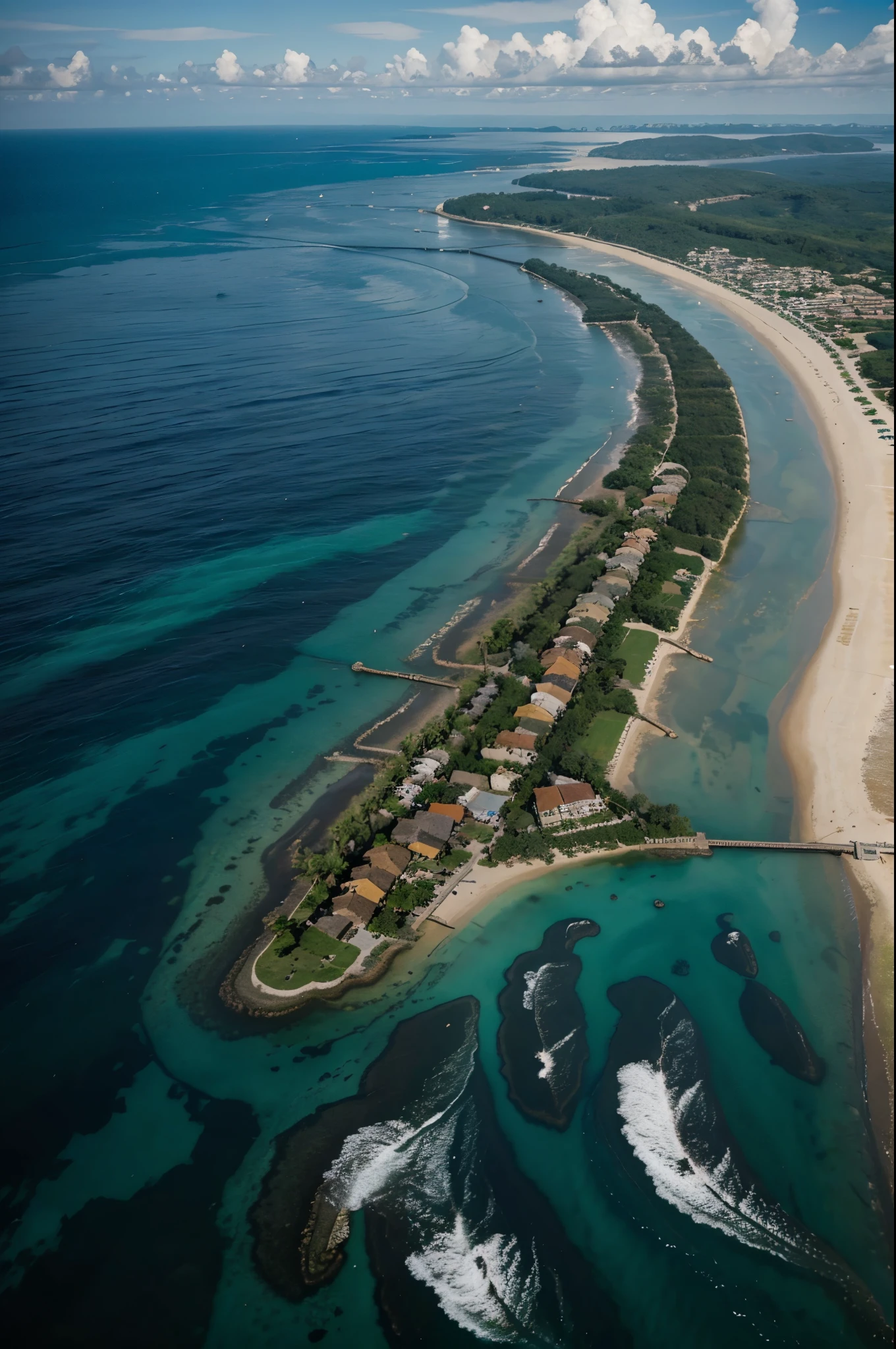 Big village in middle Sea