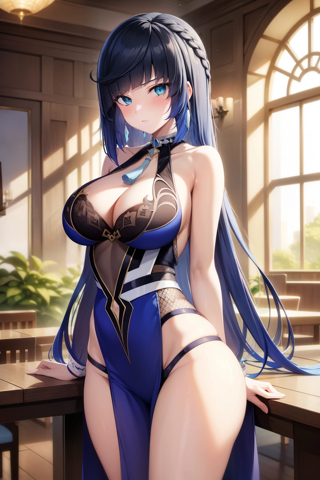 {{{{main part, actual, 非常A detailed, Complicated details, sharp的焦点, 8K, tall, depth of fields, hoang lap, high quality facial shadowing, dynamic lighting, Perfect light best quality, asian qualities, {Viewer-oriented}, {Place your hands behind your back}, {Alone}, bonita youth newspaper, {{{Very meticulous girl, perfect anatomia, perfect bodieig breasts beautiful、Delicate hip-length vibrant white hair}}}, {{{Thick layered hair}}}, {{big breasts beautiful细致的面部结构}}, {{A detailedbig breasts beautiful的脸}}, {{A detailed的脸:1.33}}, {{big breasts beautiful细致的眼睛}}, Great Olhos, {{{{detailed intense blue eyes}}}}, {{{{Sharp, 猫眼的sharp瞳孔 黑色、sharp、No clouds}}}}, {{{{Vibrant eye color}}}}, A detailed, {{separate}}, {{thin upper armig breasts beautiful而细致的手指}}}}, {{big breasts thin waist}}, {{Thick thighs are exposed}}}, {{{perineum showing}}}, {{{Dripping}}}, {{{A detailed的腿}}}, {{{Be red in the face}}}, {{Cute and shy expression}}, {{Embarrassing}}, {{The mouth opens slightly}}, Fashionab, wedding gown, {{{华丽细节性感白色透明抹胸高单衩wedding gown}}}, {{{lindos stalls talls brancos detalhados}}}, {{Standing in a dimly lit ballroom,Chandelier hanging high,Moonlight shone through the windows}}