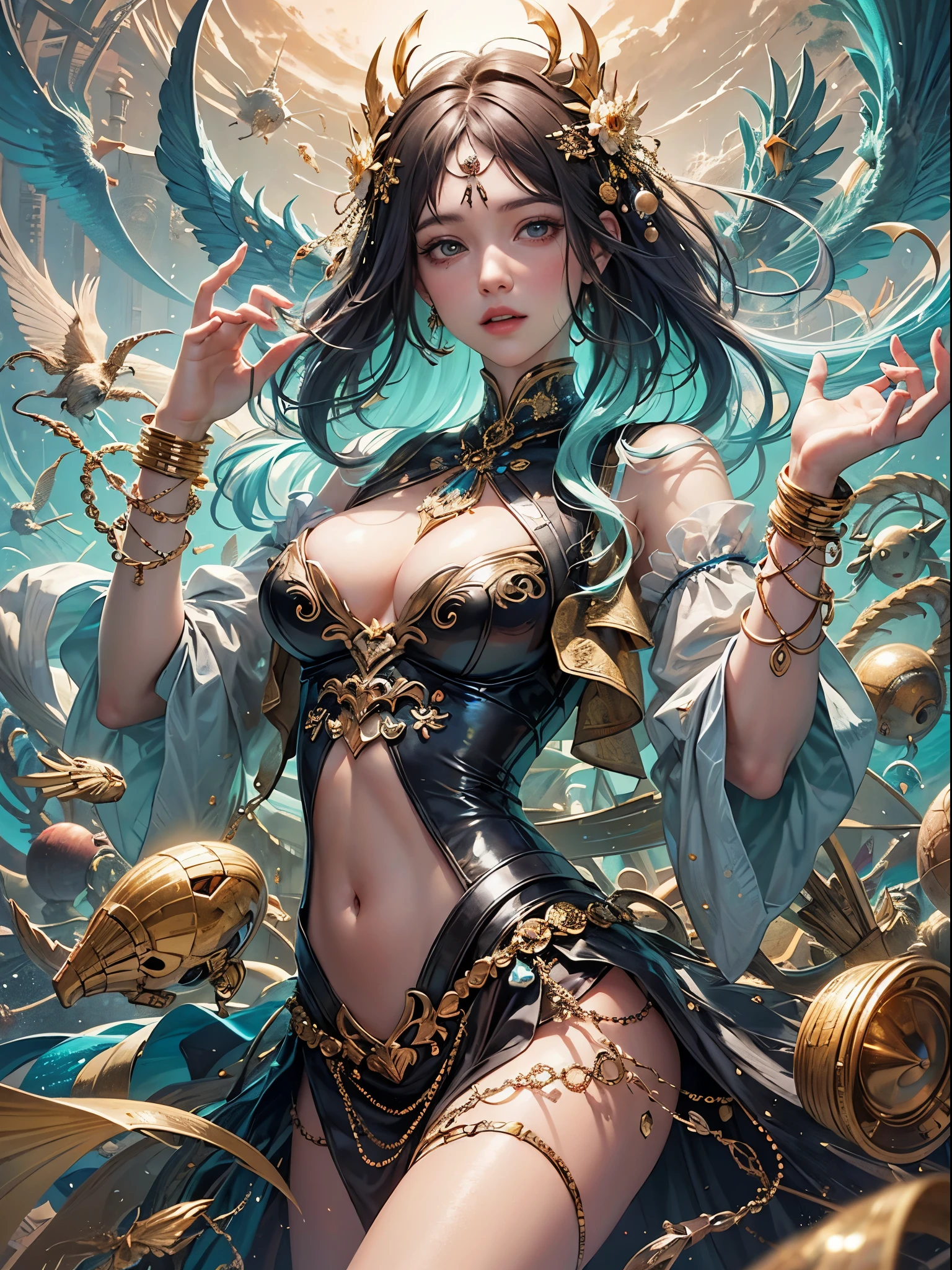 offcial art, Unity 8k壁纸, Ultra-detailed, Beautiful and aesthetically pleasing, tmasterpiece, best qualityer, (zentangle, datura, clew, meshing), (s fractal art: 1.3), 2guys,twincest,Sister flower,Underage girls, 5,(Hairstyles: Long hair) Ocean, Extremely detailed, dynamic angle, Cowboy shot, The most beautiful forms of chaos, elegant, Fauvistdesign, vivd colour, romanticism lain, Seafoam, Buble, shells, Fish, pearls,Colorful lollipop,cute big breasts, --auto --s2