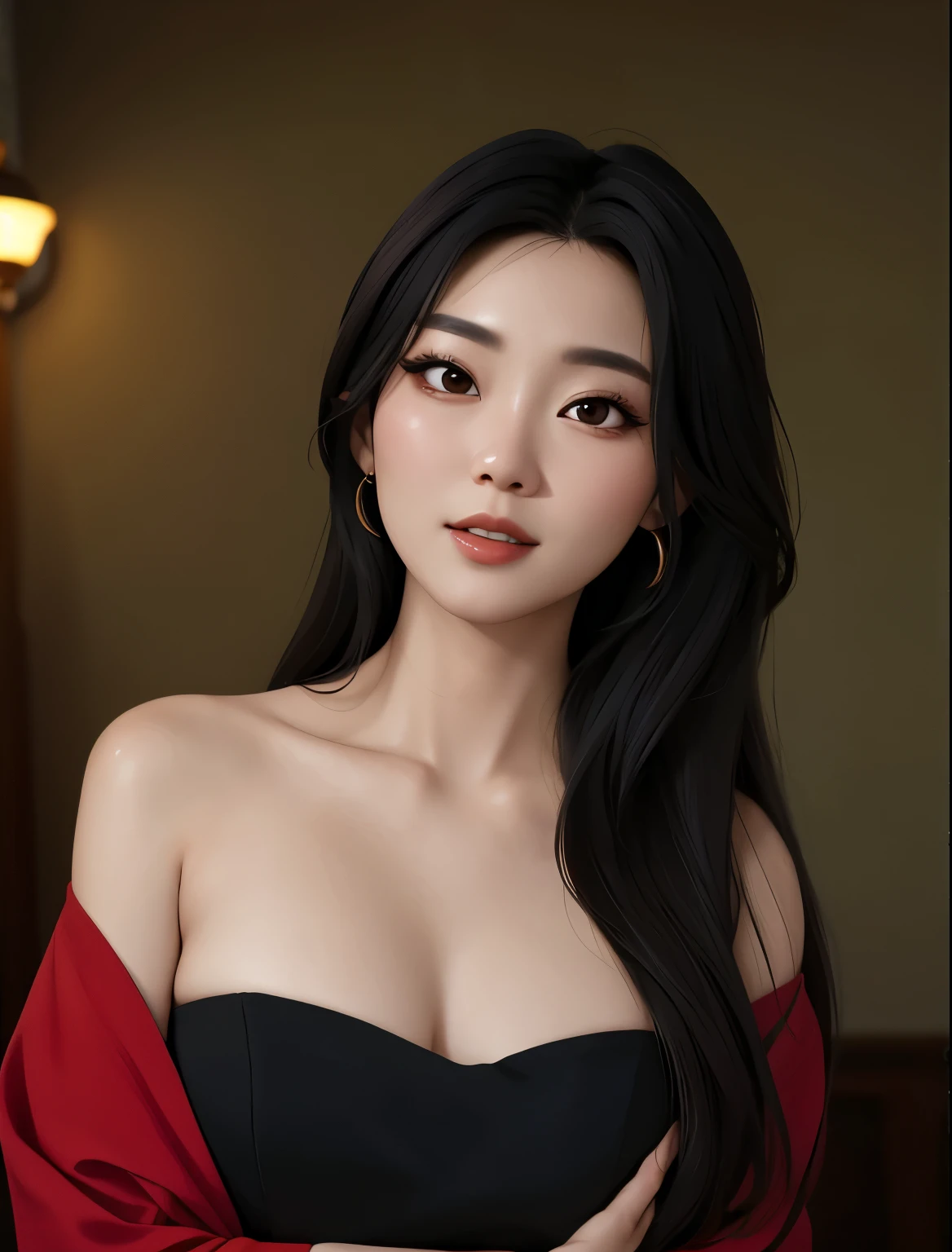 arafed asian woman wearing a black and red dress posing for a photo, beautiful south Mujer coreana, gorgeous young Mujer coreana, beautiful young Mujer coreana, Joven y adorable rostro coreano, Actriz femenina de Corea, Chica coreana, Linda actriz coreana, Hermosa modelo china, portrait of female Korean idol, Mujer coreana, Retrato suave disparado 8K, Jaeyeon Nam, Artista coreano