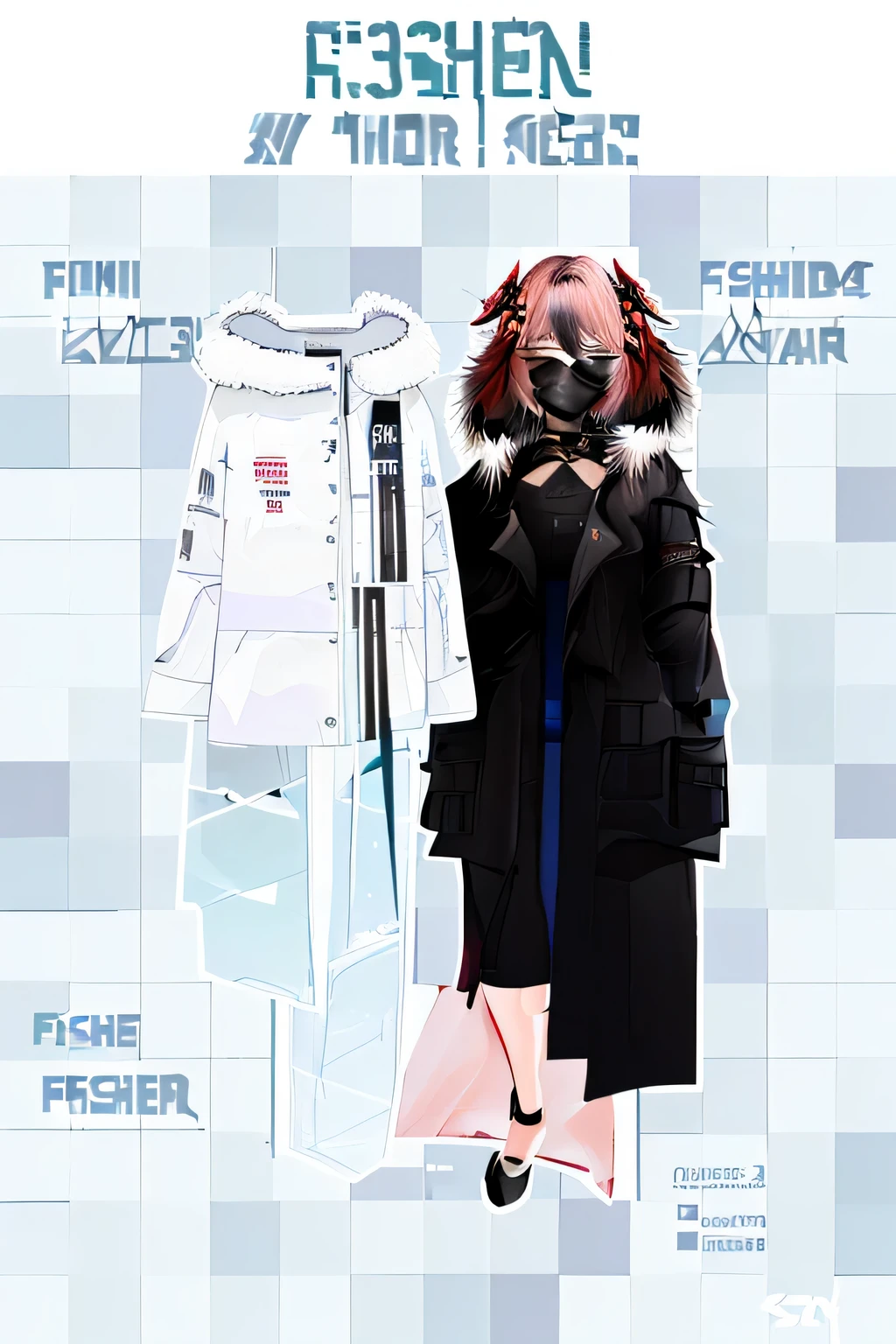 a picture of a woman wearing a coat and pants with a fur collar, full_body!!, 🦩🪐🐞👩🏻🦳, 💣 💥, wearing a fisher 🧥, 💣 💥💣 💥, 8k)), full body!!, weather report style, y 3, y3, 🪔 🎨;🌞🌄, expensive outfit