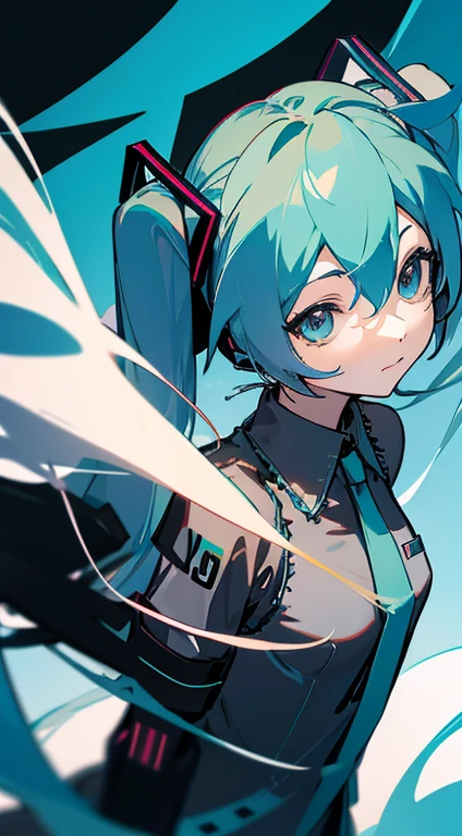 faces frontage ((bustup)) (((miku hatsune))) small tits arknights Slender cool overlooks