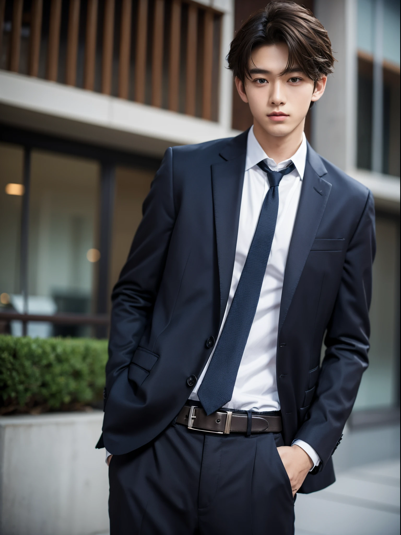 boy, 17 y.o, handsome, suit, belt