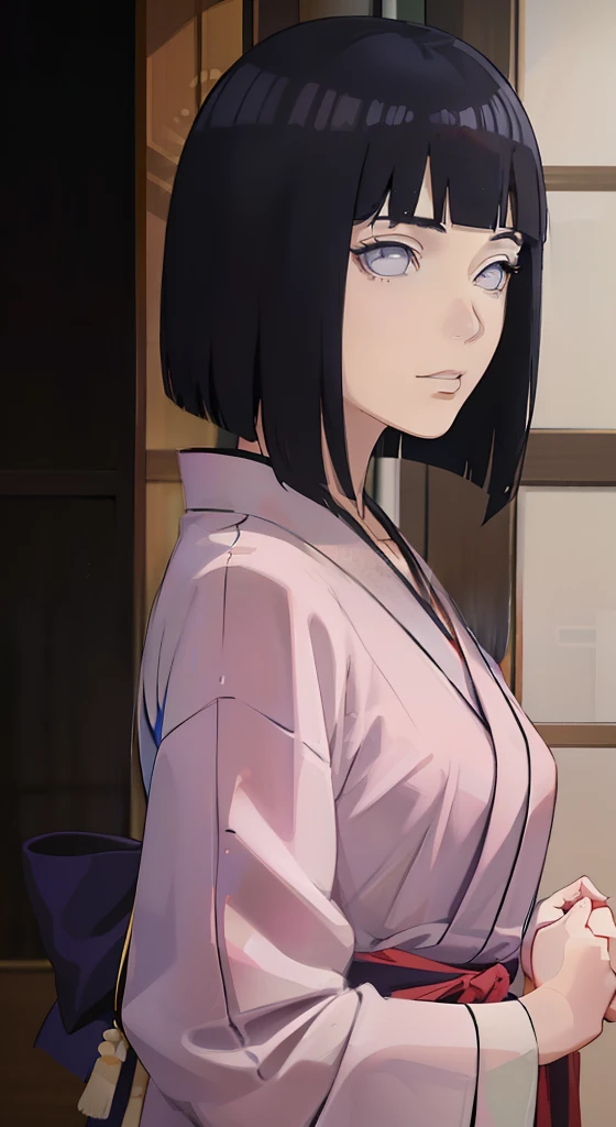 Obra maestra, La mejor calidad, Ultra detallado, 插圖,1girl,
Cabello largo, cabello azul oscuro,
pecho mediano, kimono corto,
Mirando al espectador, Hinata/(Boruto/)